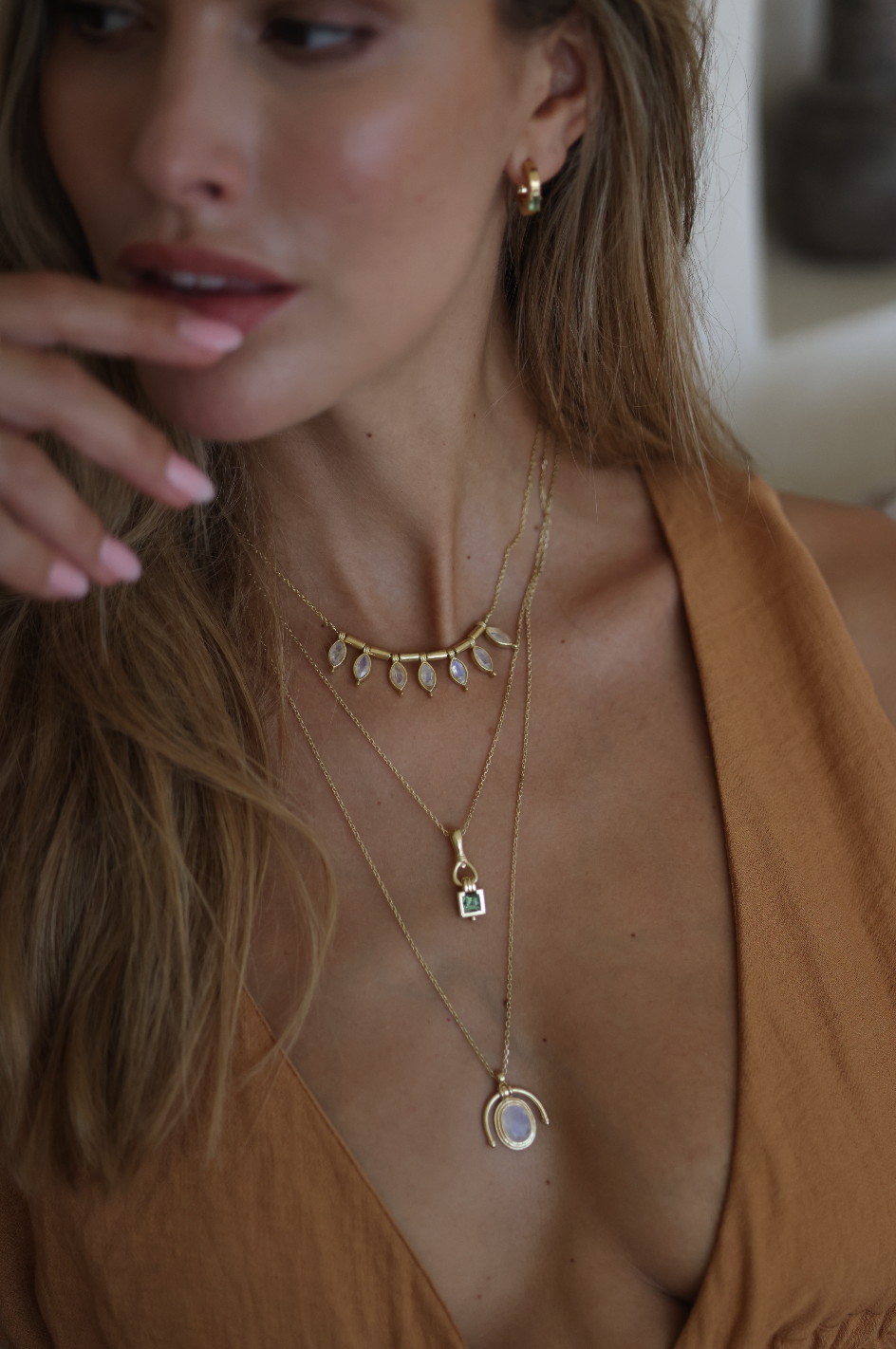 Freya Apatite Gold Necklace