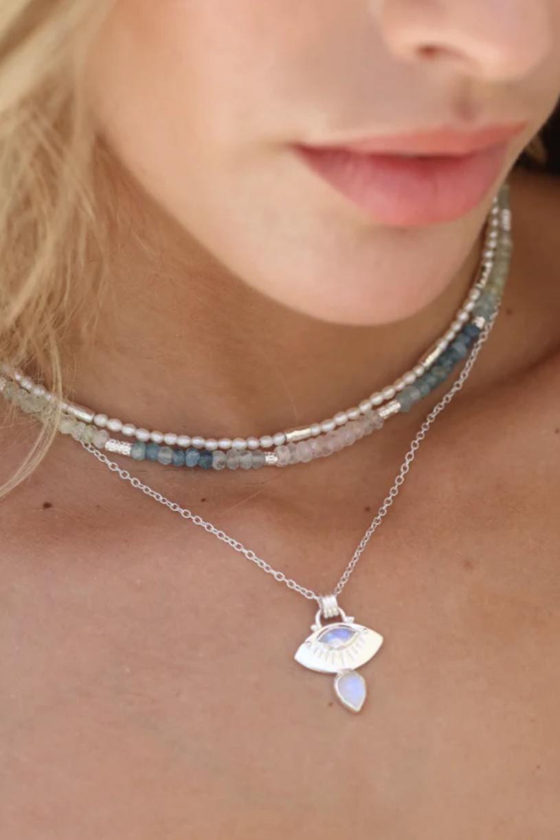 Ray Moonstone Gold Necklace