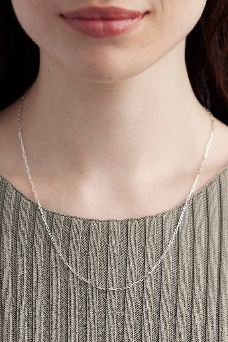 Silver paper sales clip necklace