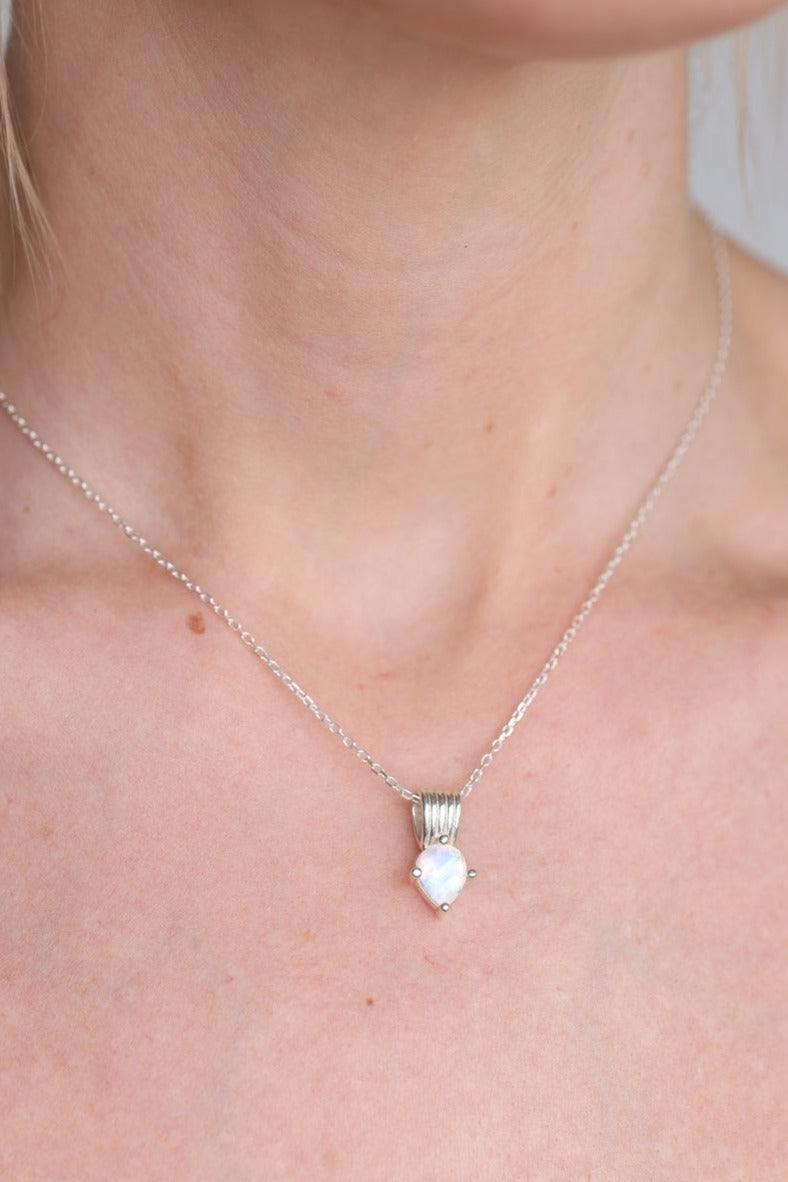 Amie Moonstone Silver Necklace