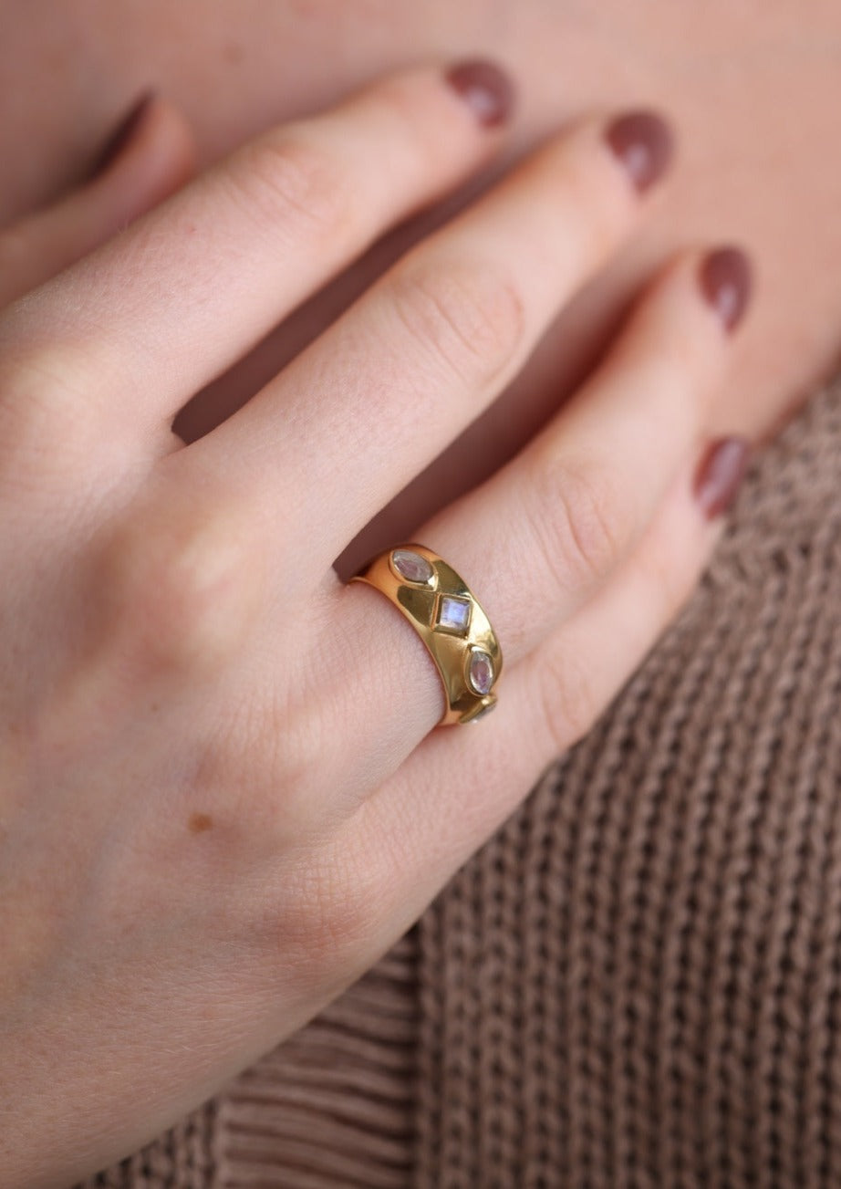 Coronet Moonstone Gold Ring