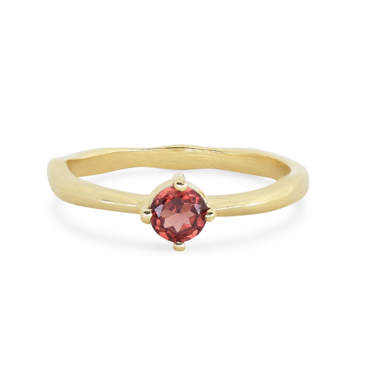 January Garnet Gold Birthstone Ring