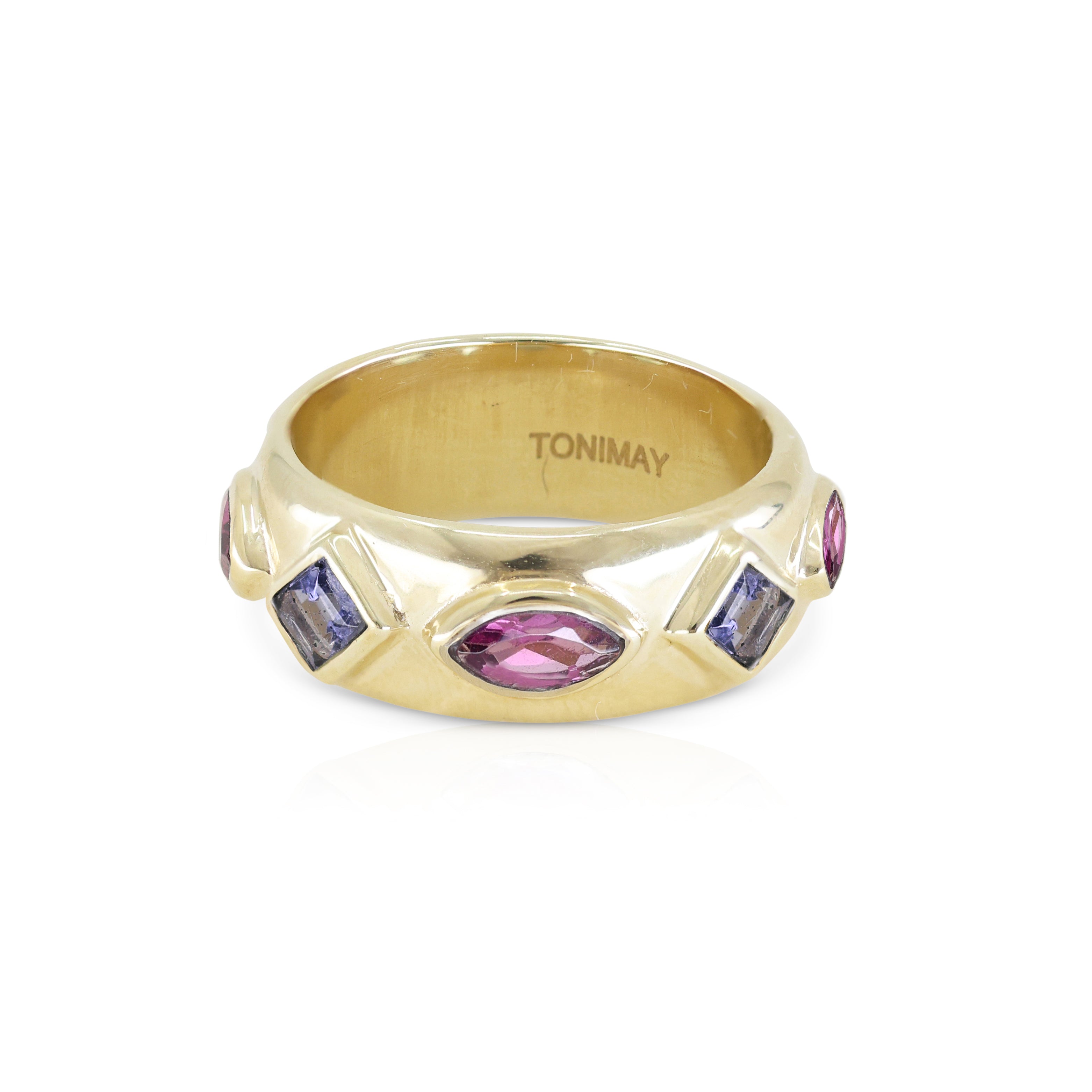 Coronet Iolite & Rhodolite Gold Ring