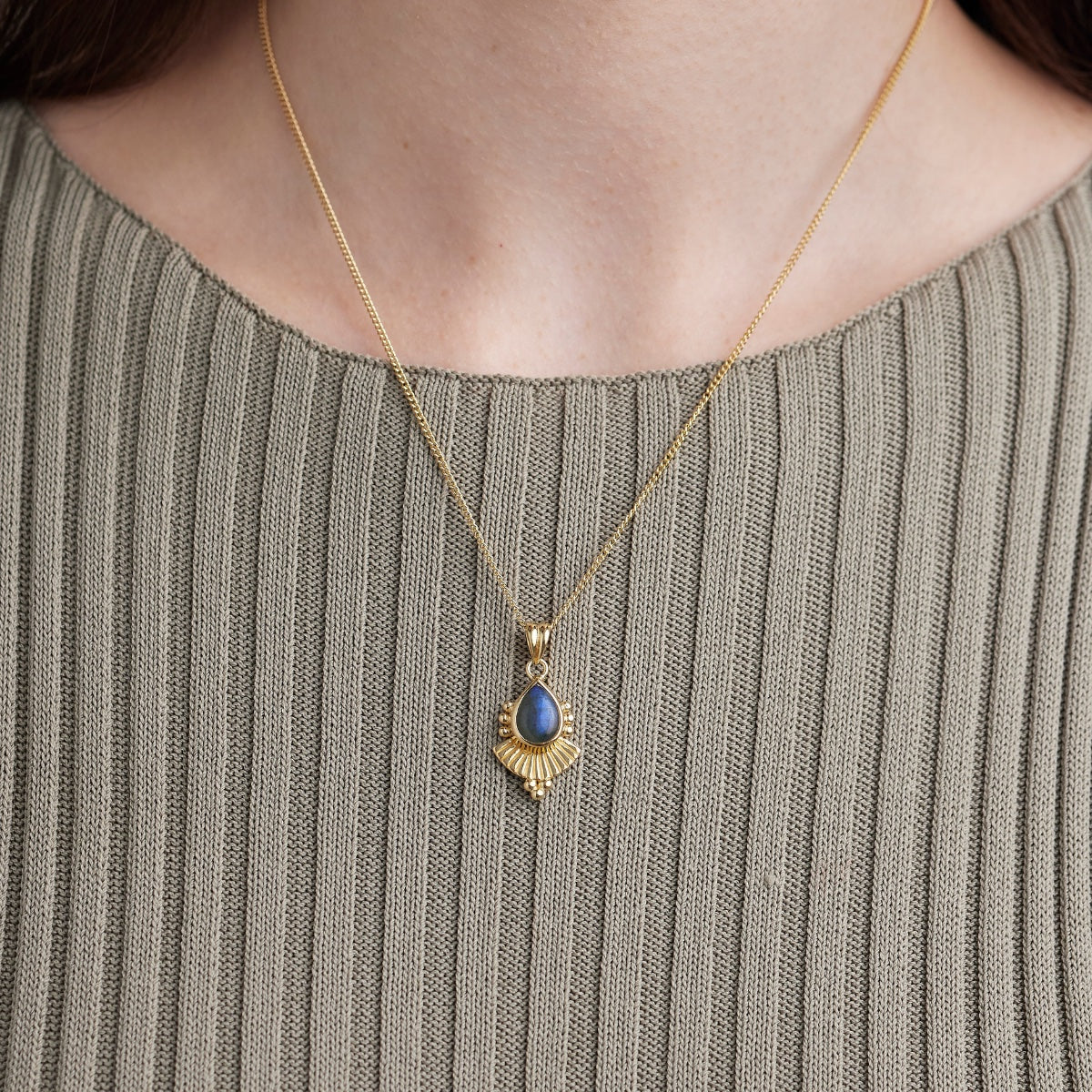 Cleopatra Gold Labradorite Pendant