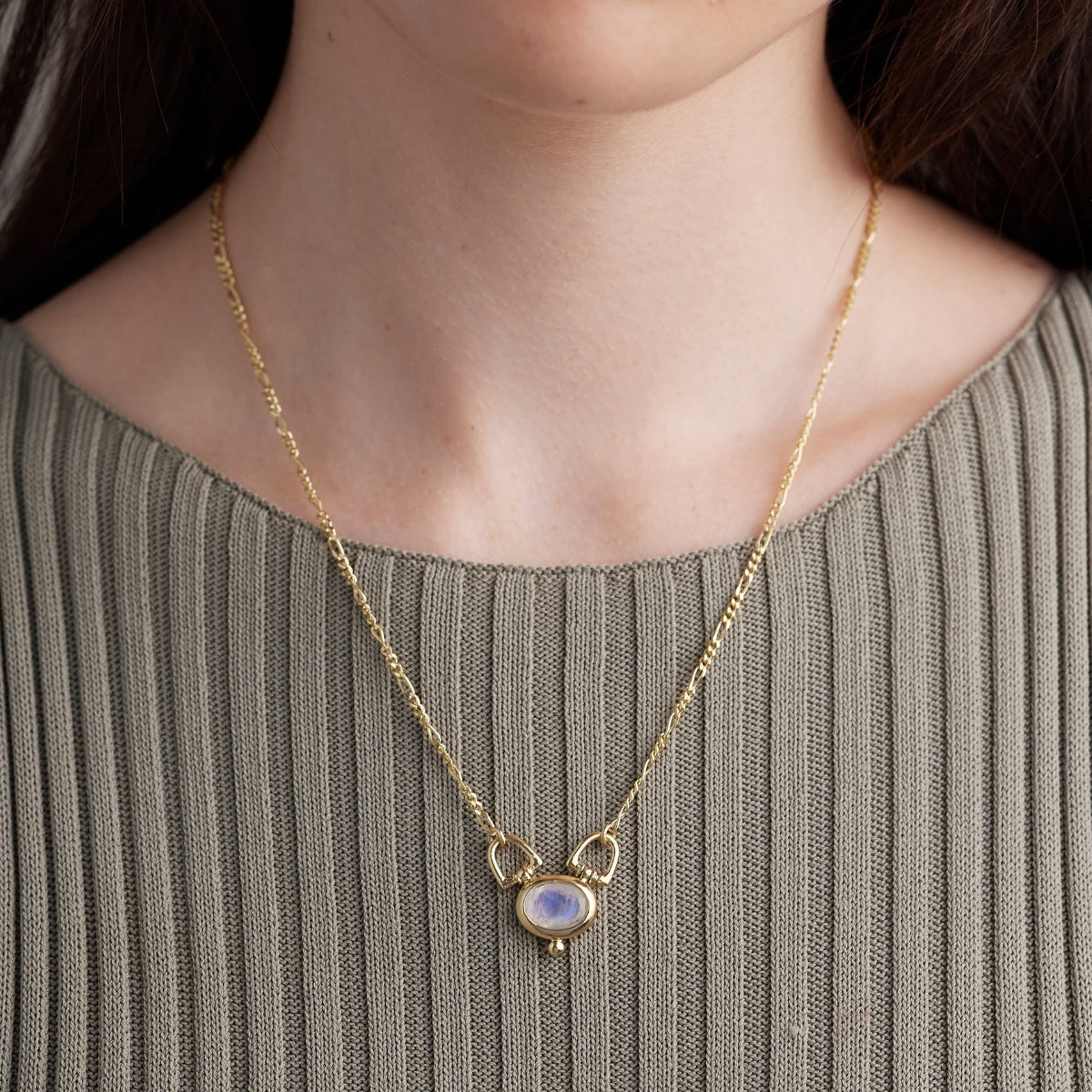 Lyra Moonstone Gold Necklace