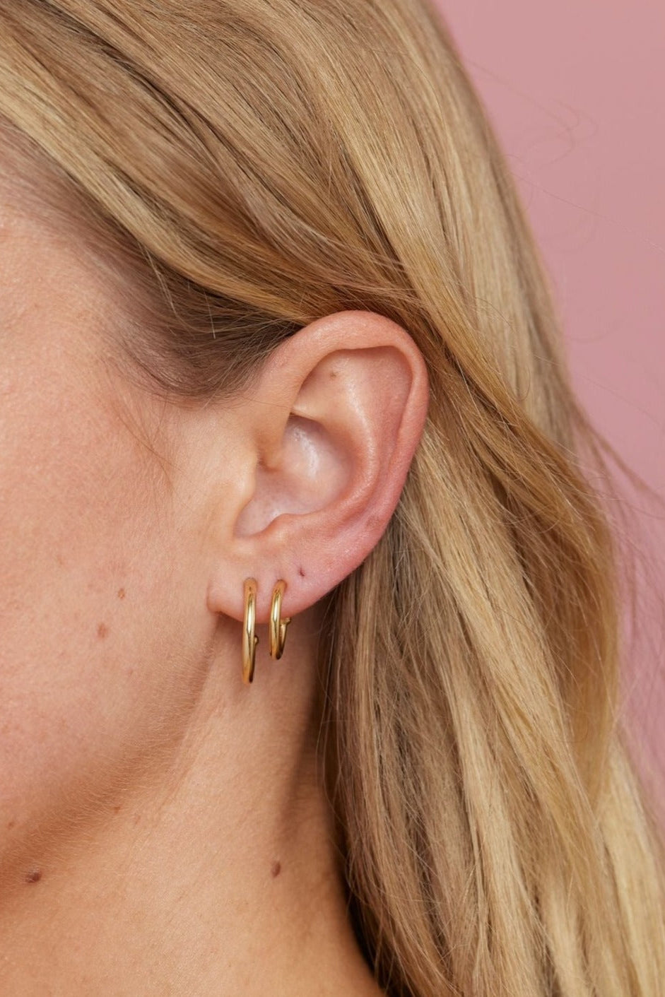Polished Gold Hoops - Large