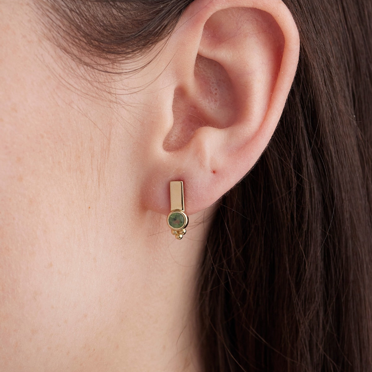 Rhea Gold Apatite Studs