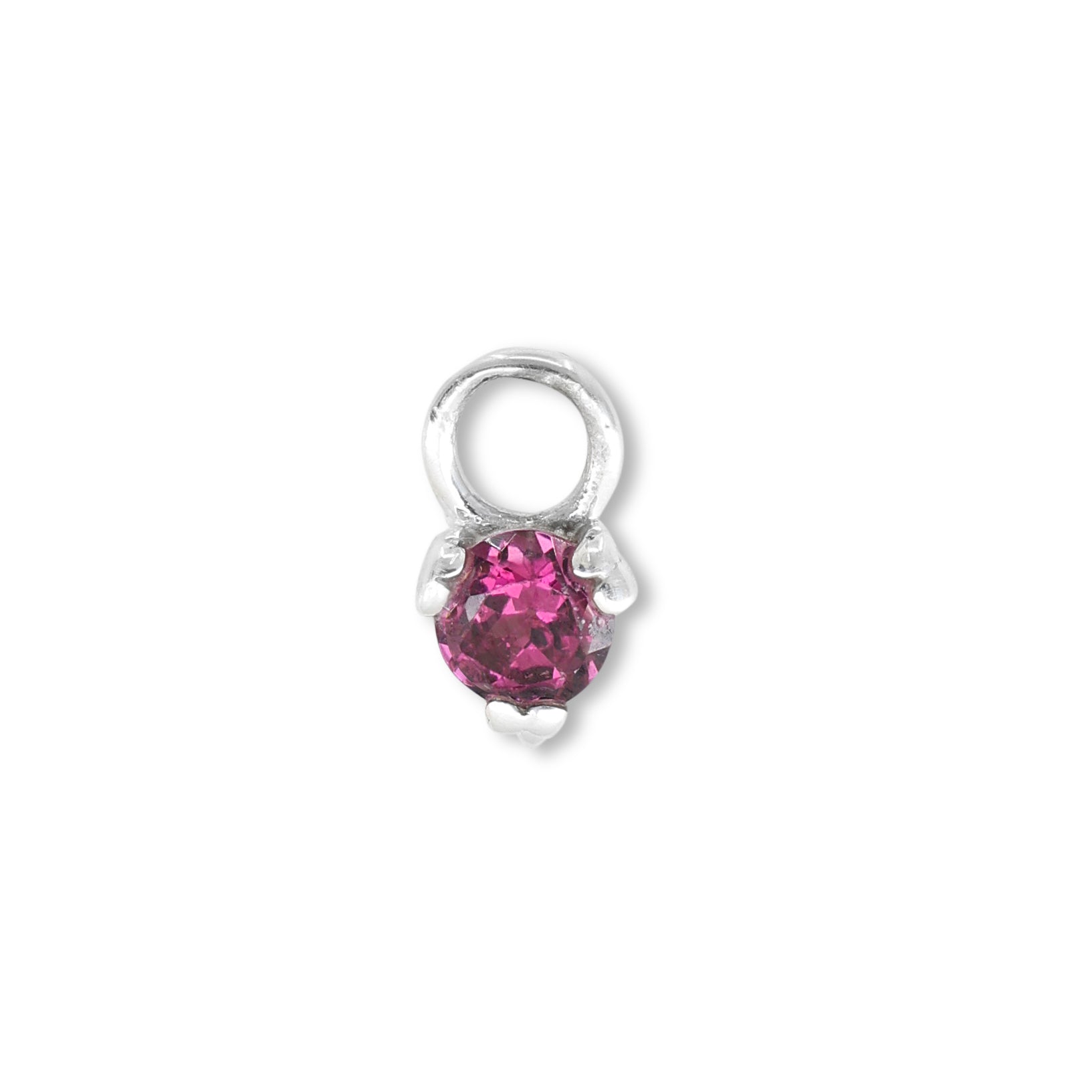 Orb Rhodolite Silver Charm