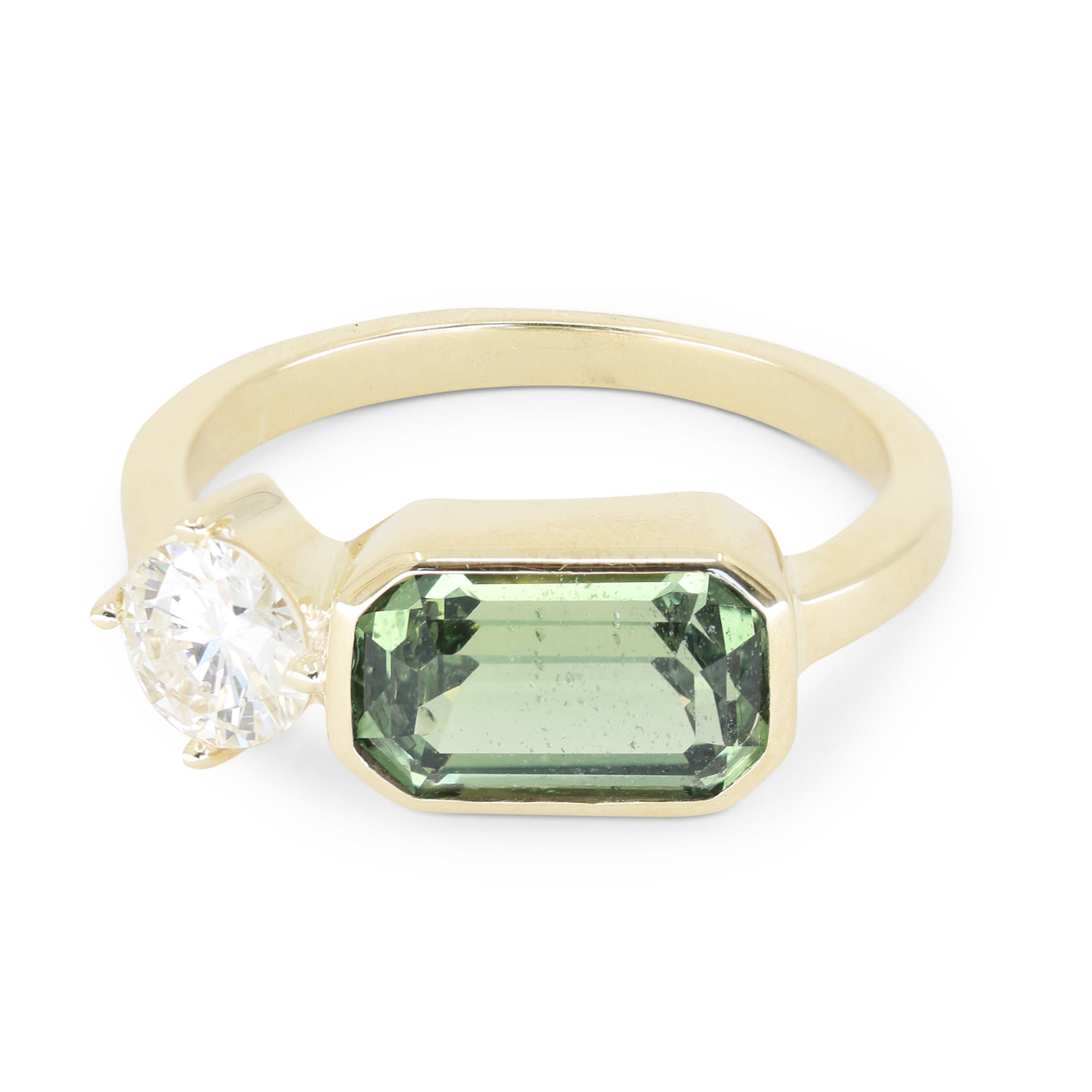 Emerald Cut Sapphire 14K Yellow Gold Ring