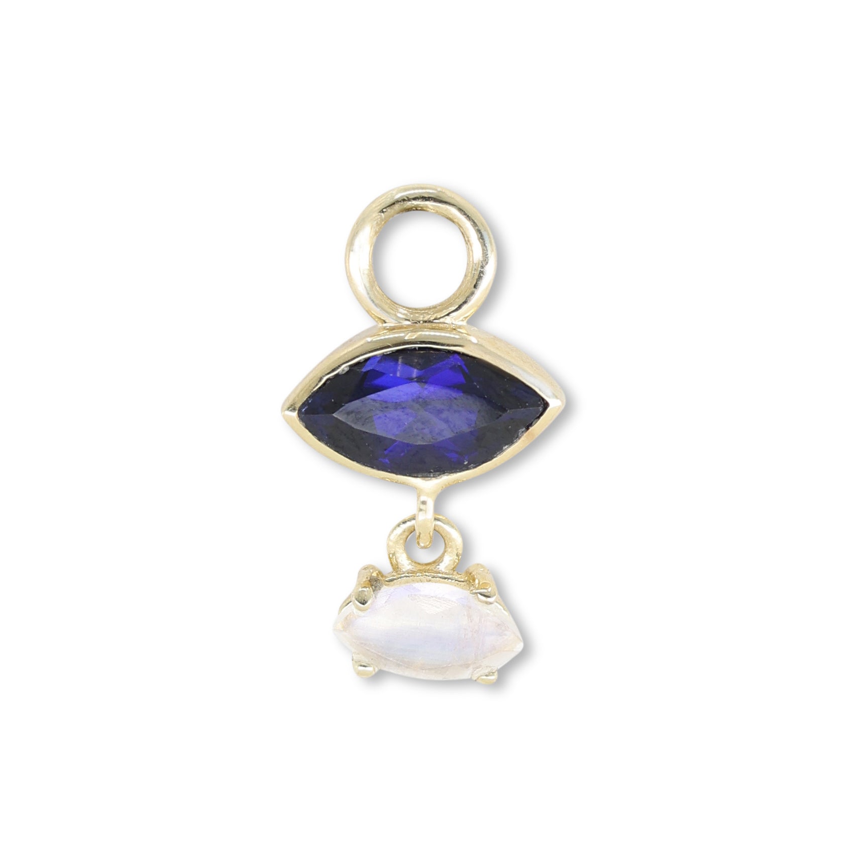 Mila Sapphire & Moonstone Gold Charm