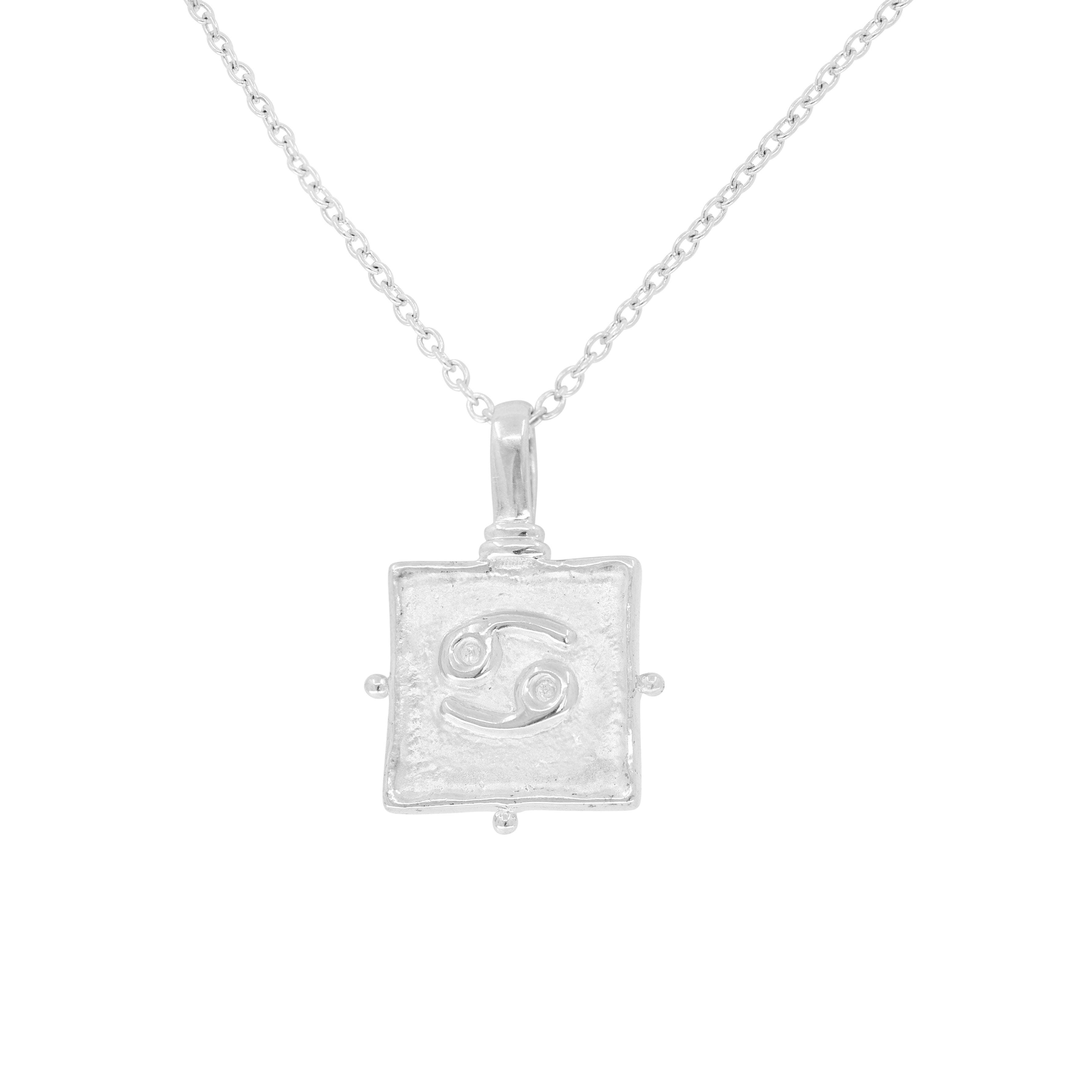 Cancer Zodiac Silver Necklace