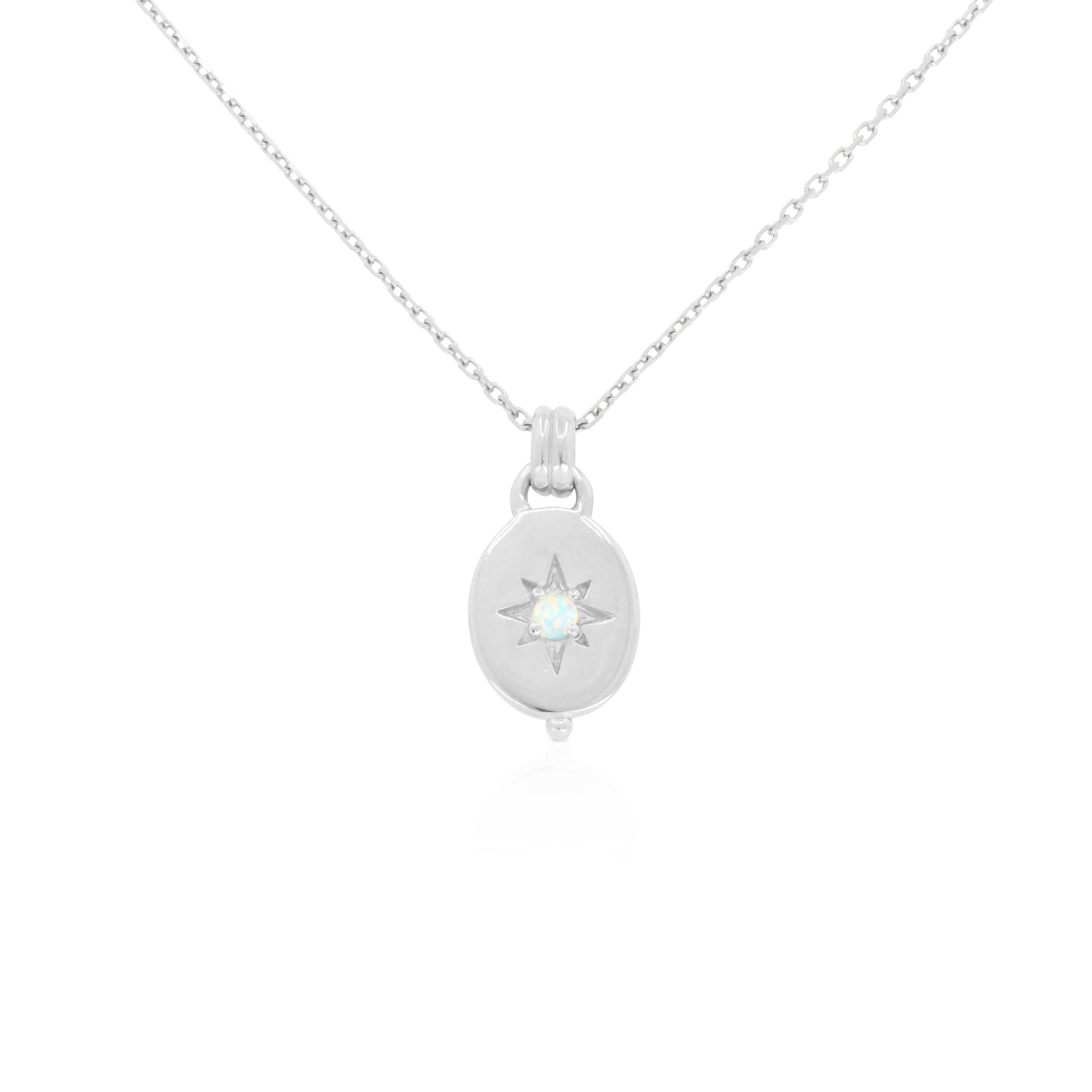 Alina Opal Silver Necklace