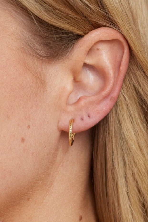 Textured Gold Hoops - Small