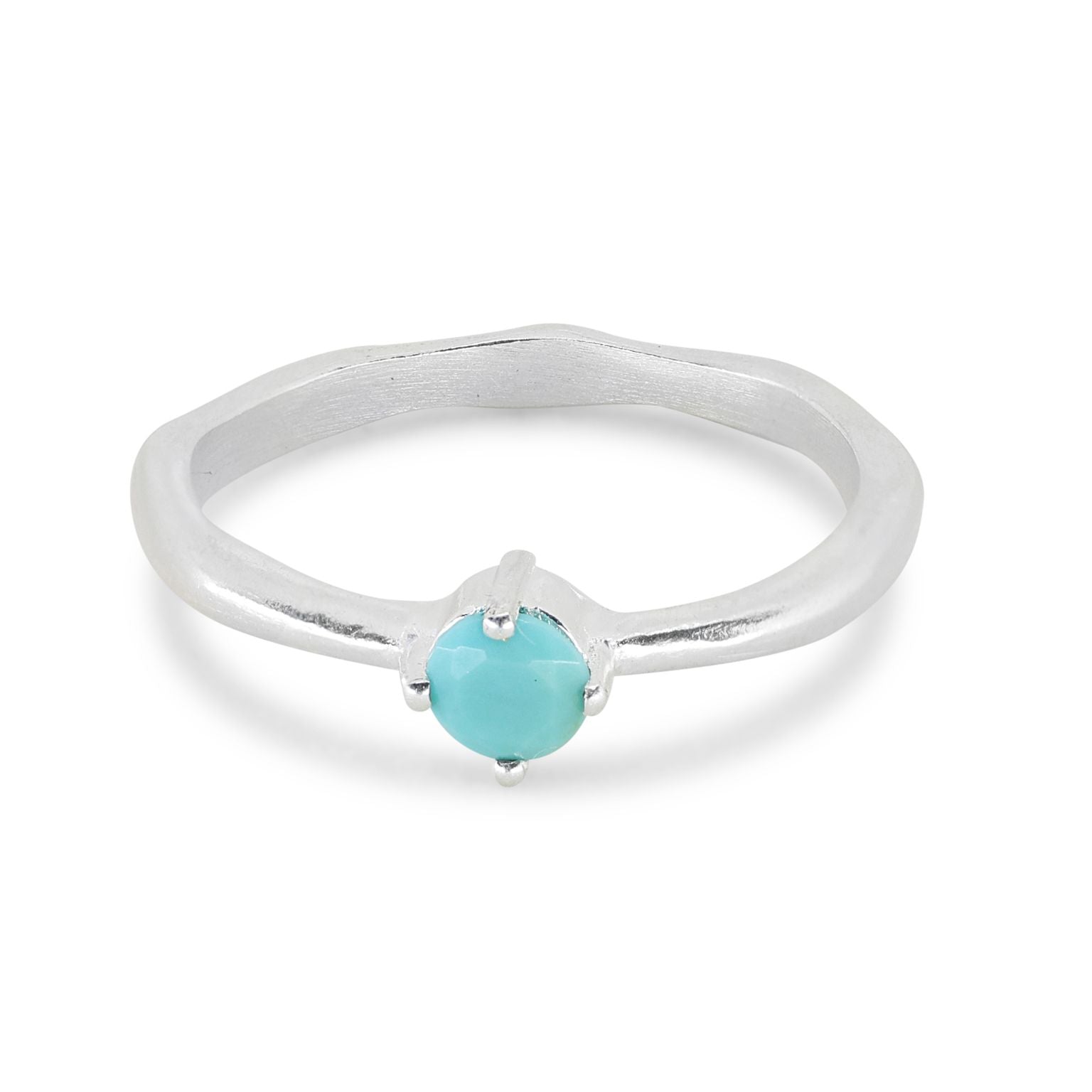 December Turquoise Silver Birthstone Ring