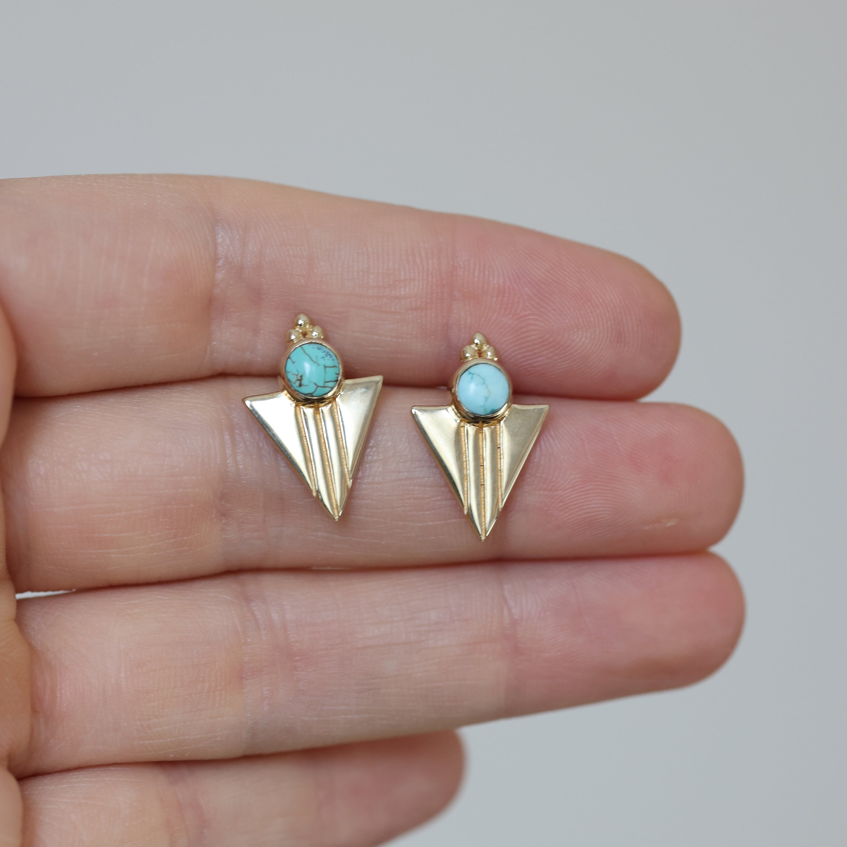 Aquila Gold Turquoise Studs