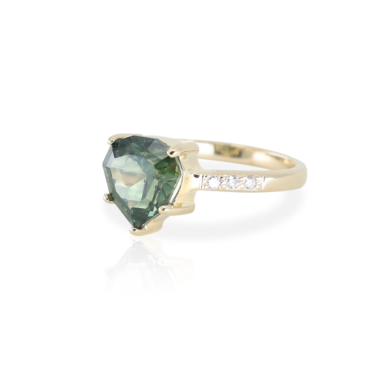 Parti Sapphire and Diamond 14K Yellow Gold Band