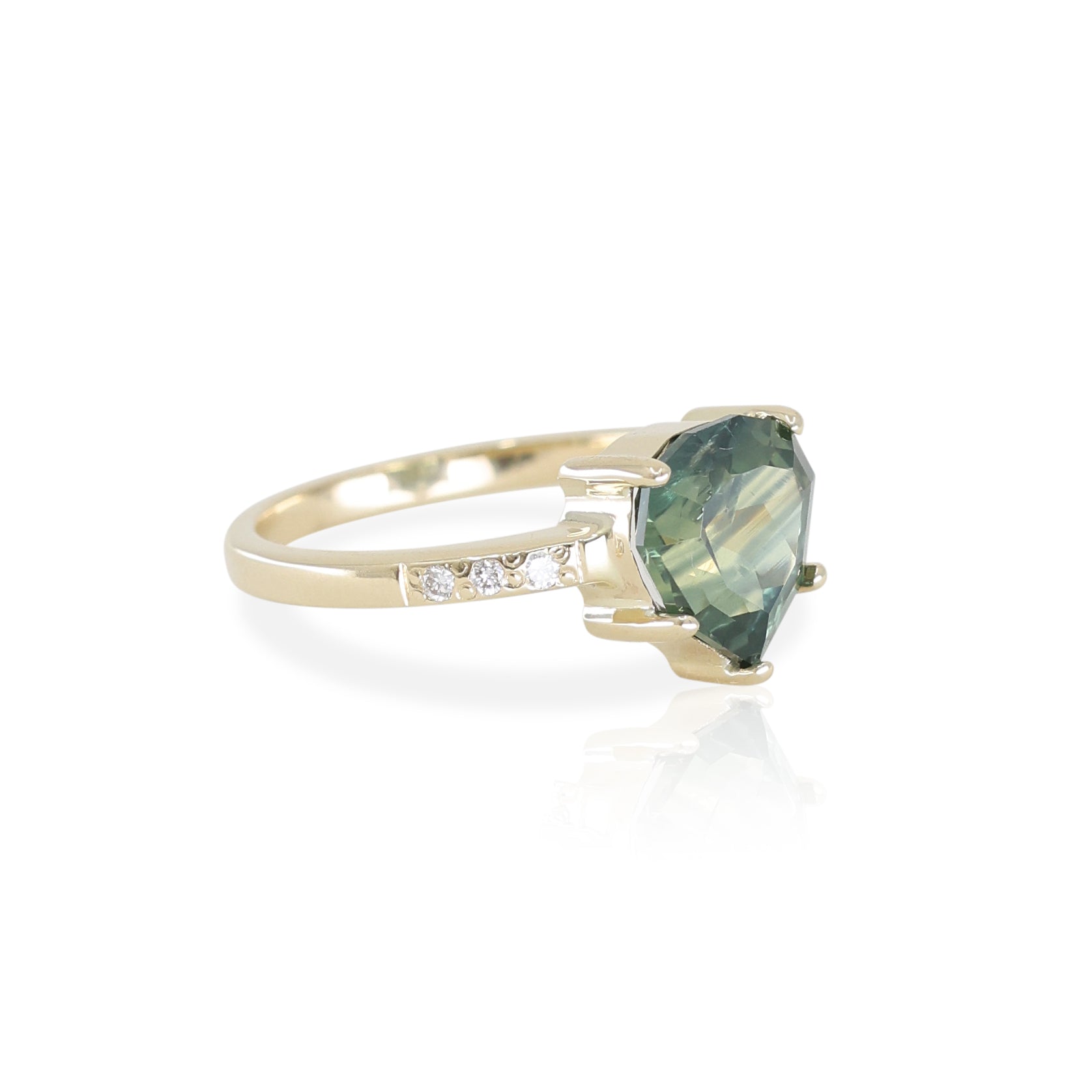 Parti Sapphire and Diamond 14K Yellow Gold Band