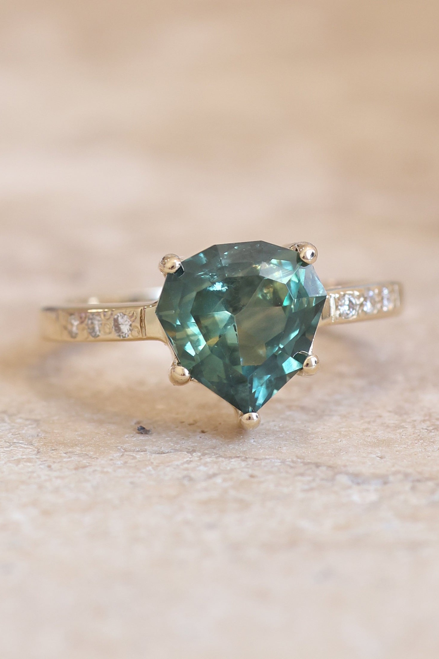 Parti Sapphire and Diamond 14K Yellow Gold Band