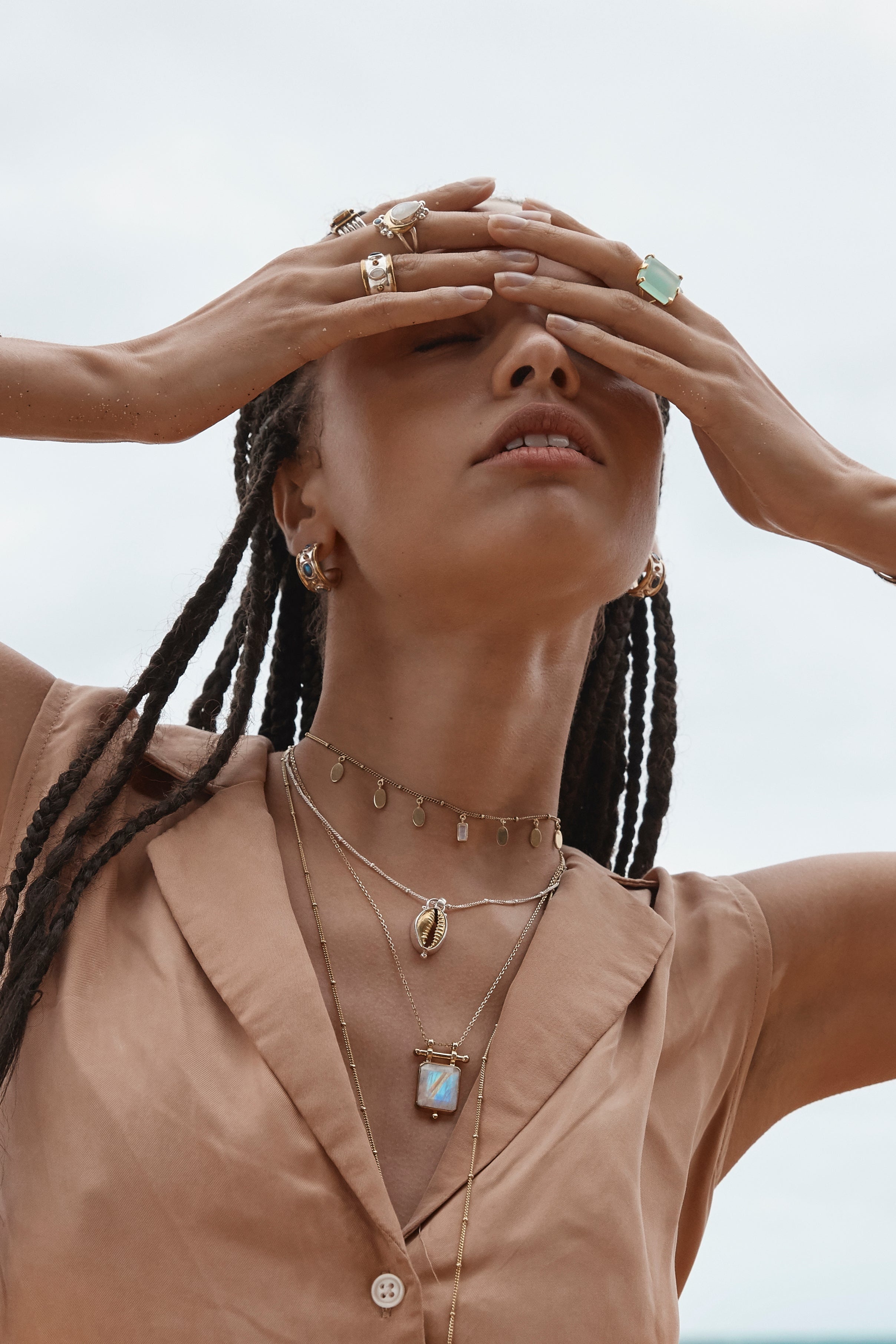 Petal Moonstone Gold Necklace ToniMay