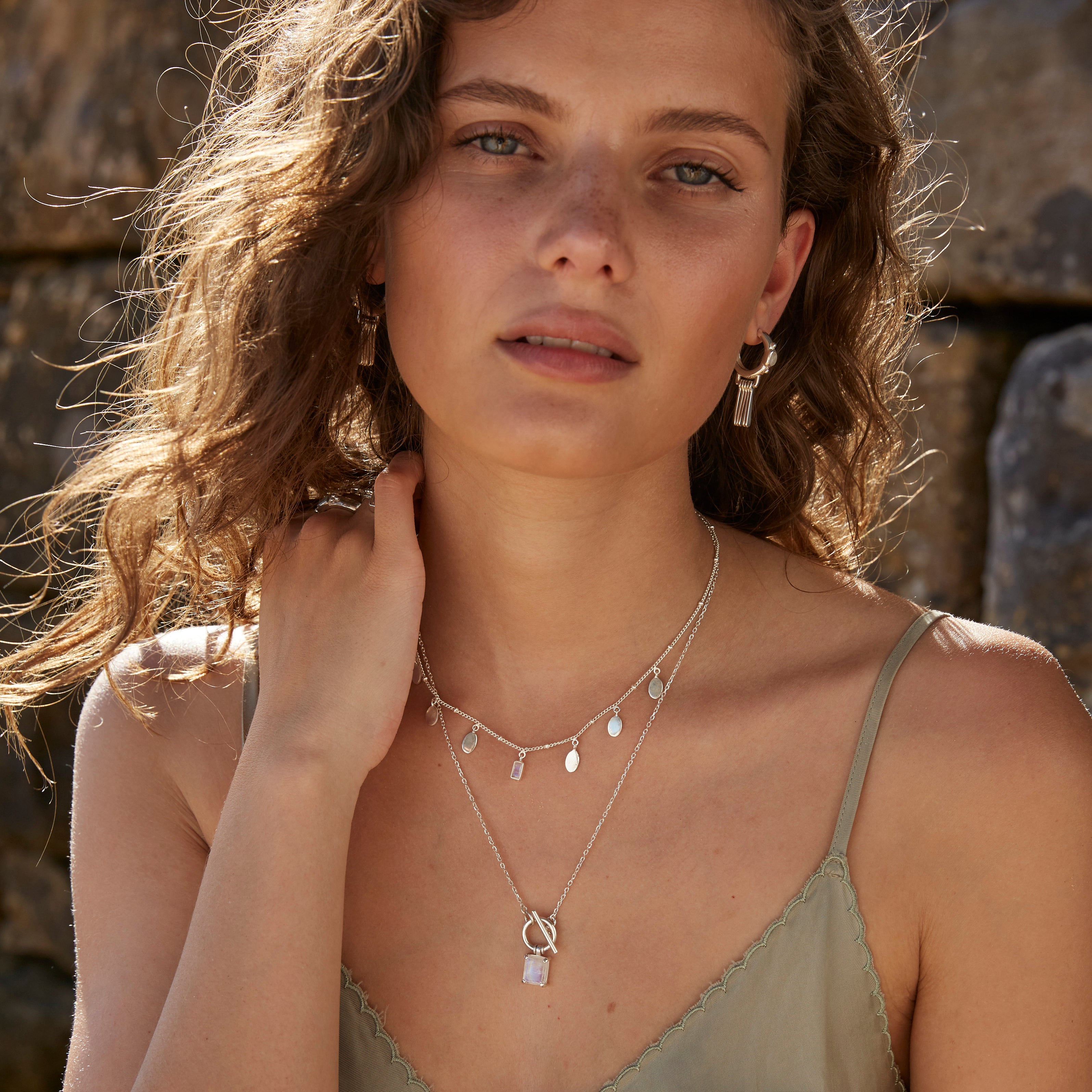 Tassel Silver Hoops