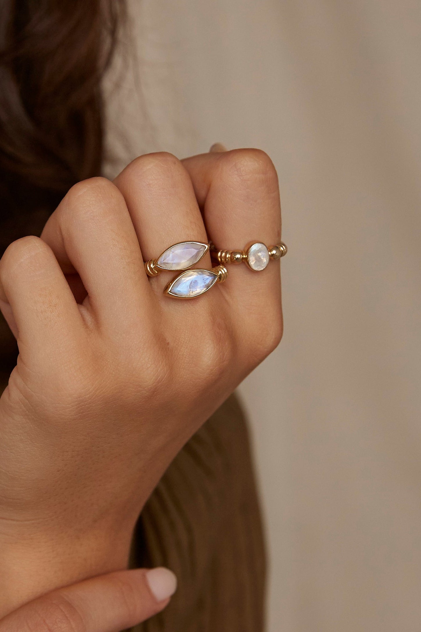 Harper Moonstone Gold Ring