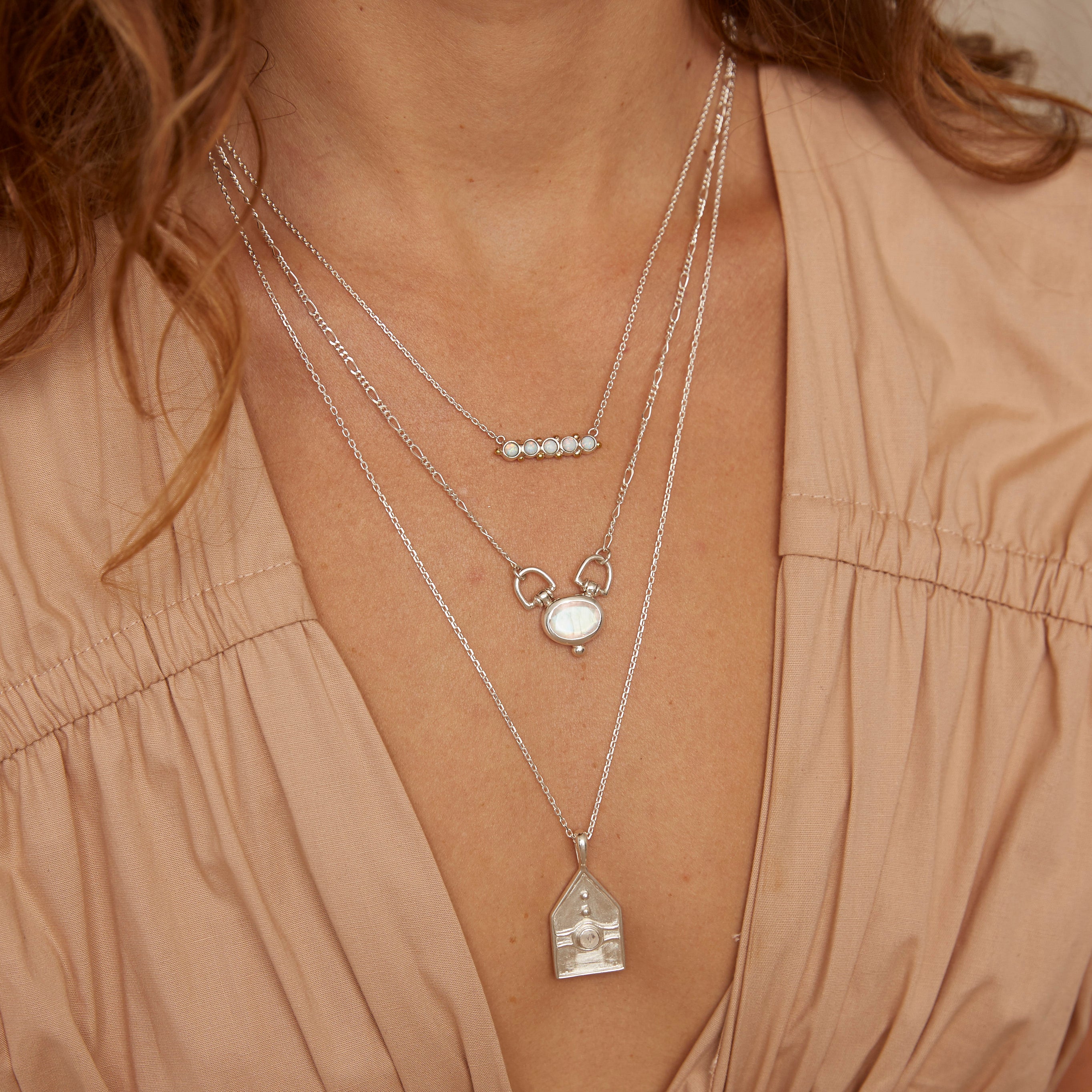 Athens Amulet Silver Moonstone Necklace