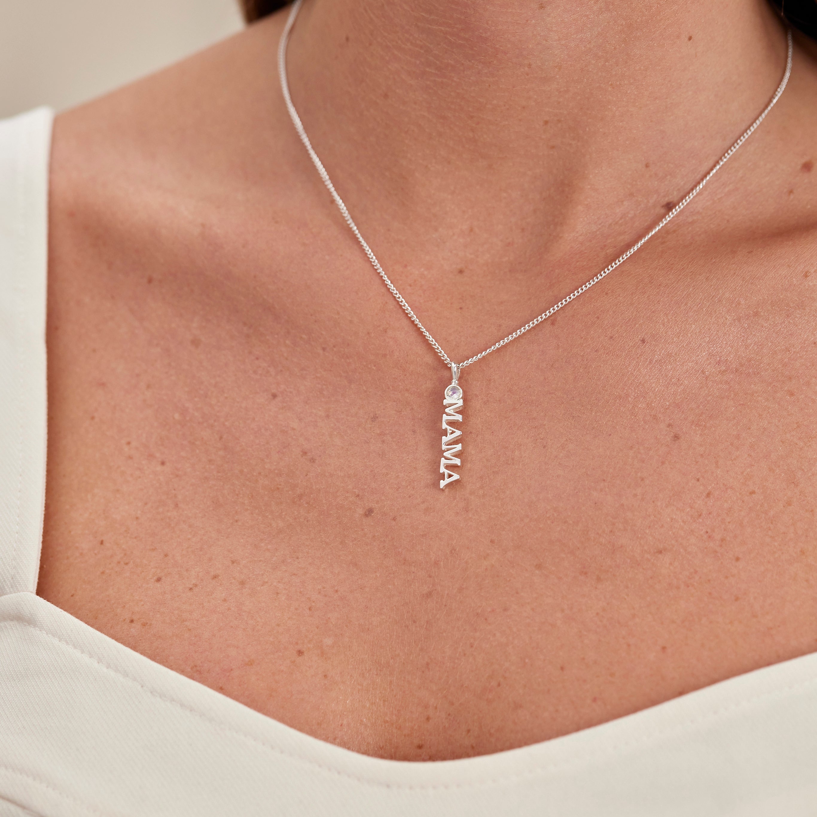 MAMA Moonstone Silver Charm