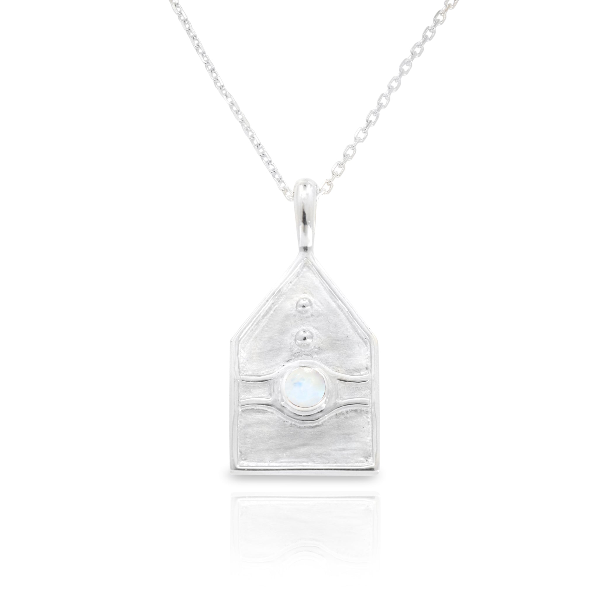 Athens Amulet Silver Moonstone Necklace
