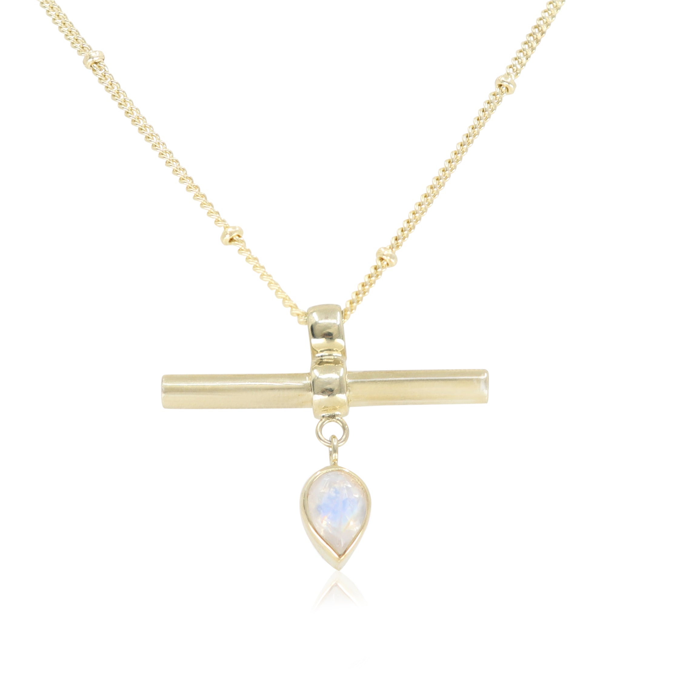 The Bar Gold Moonstone Necklace