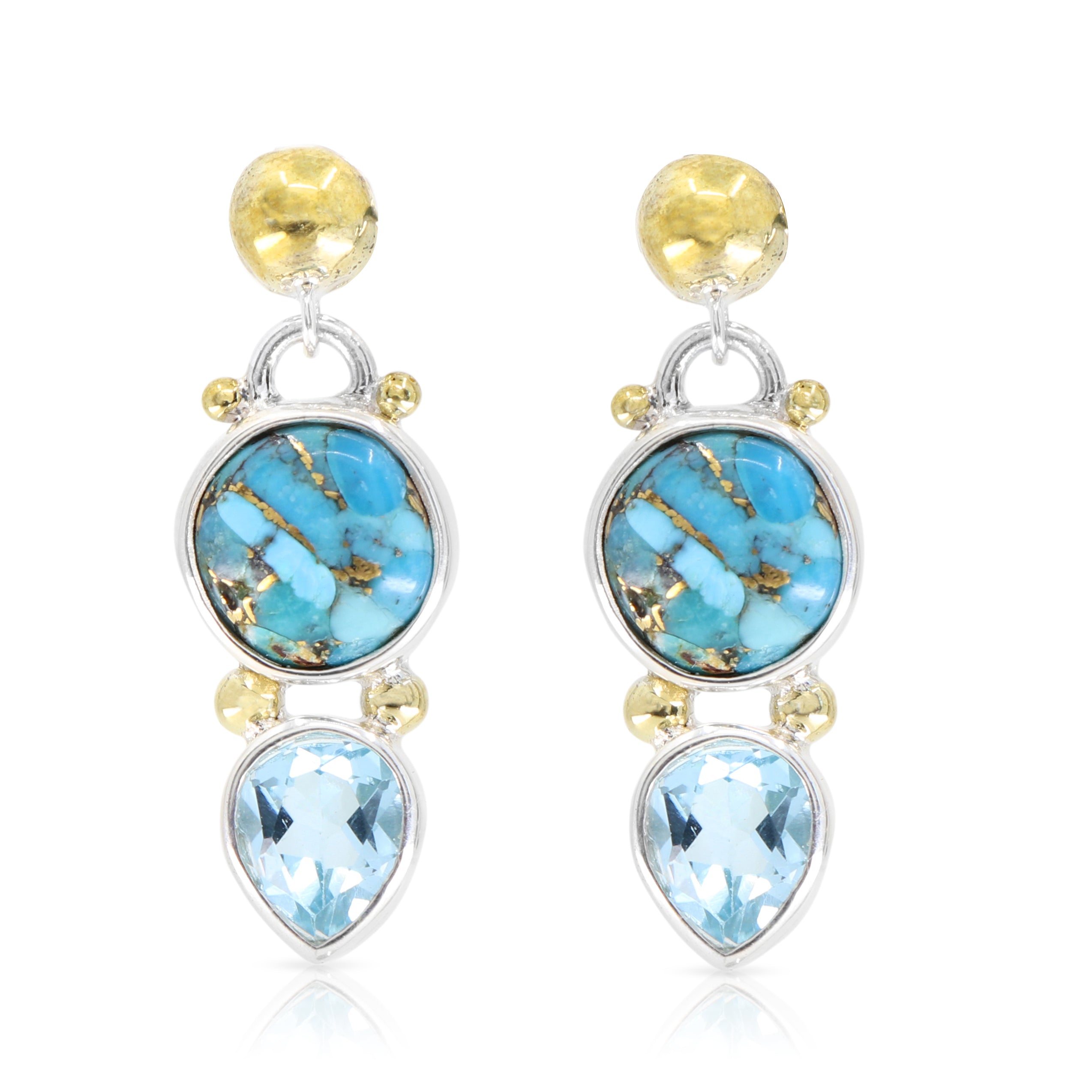 Delphi Copper Turquoise and Topaz Earrings