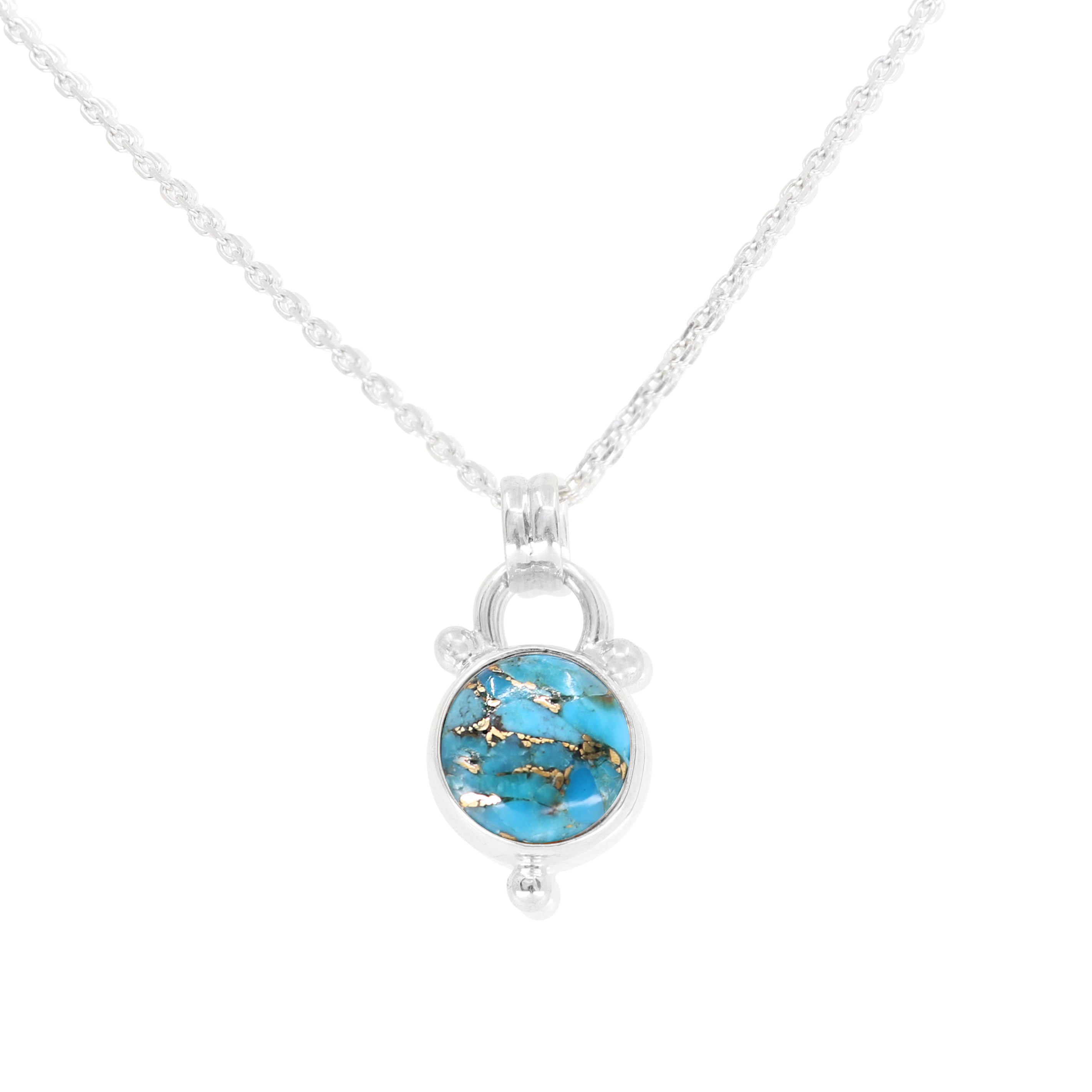 Delphi Copper Turquoise Silver Necklace