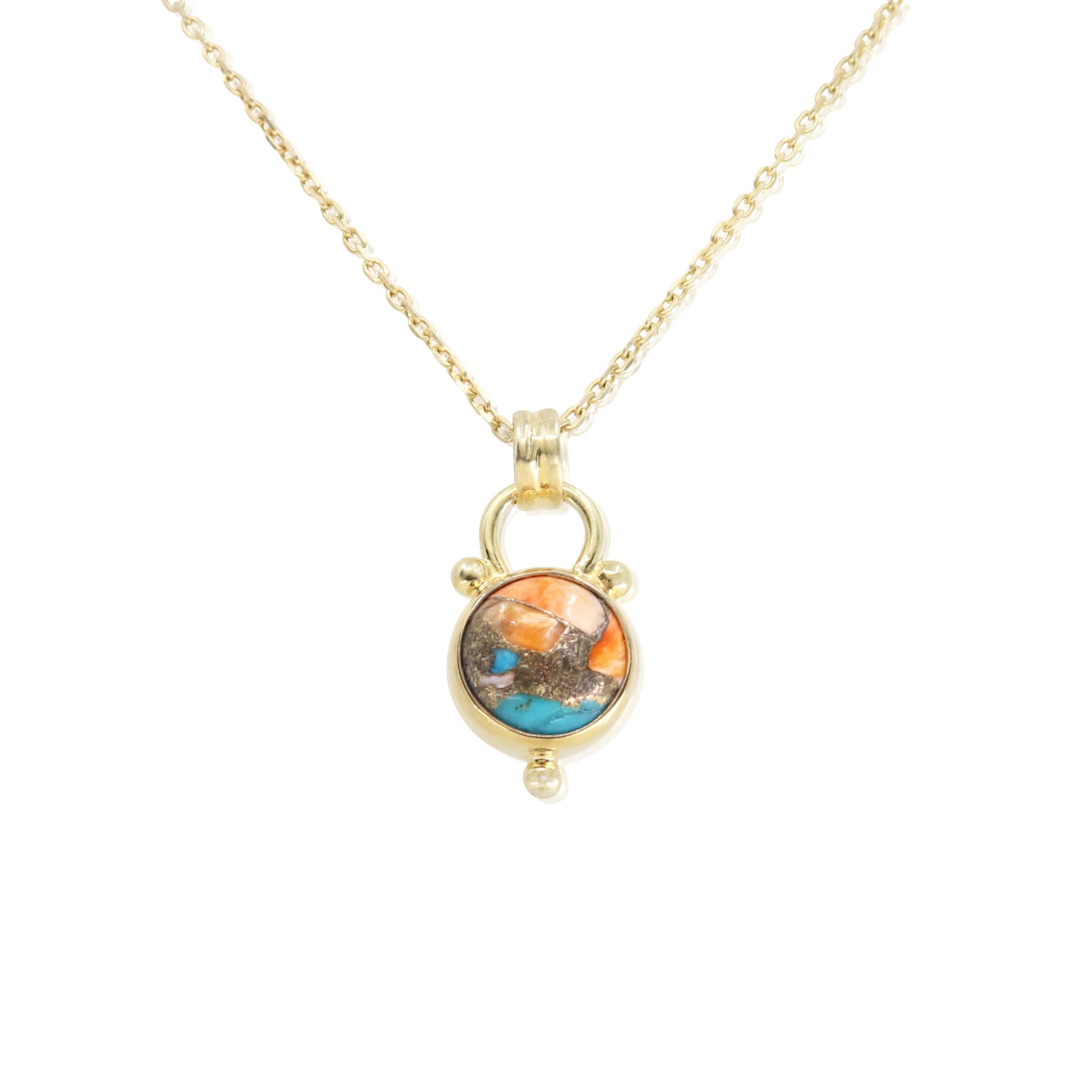 Delphi Oyster Turquoise Gold Necklace