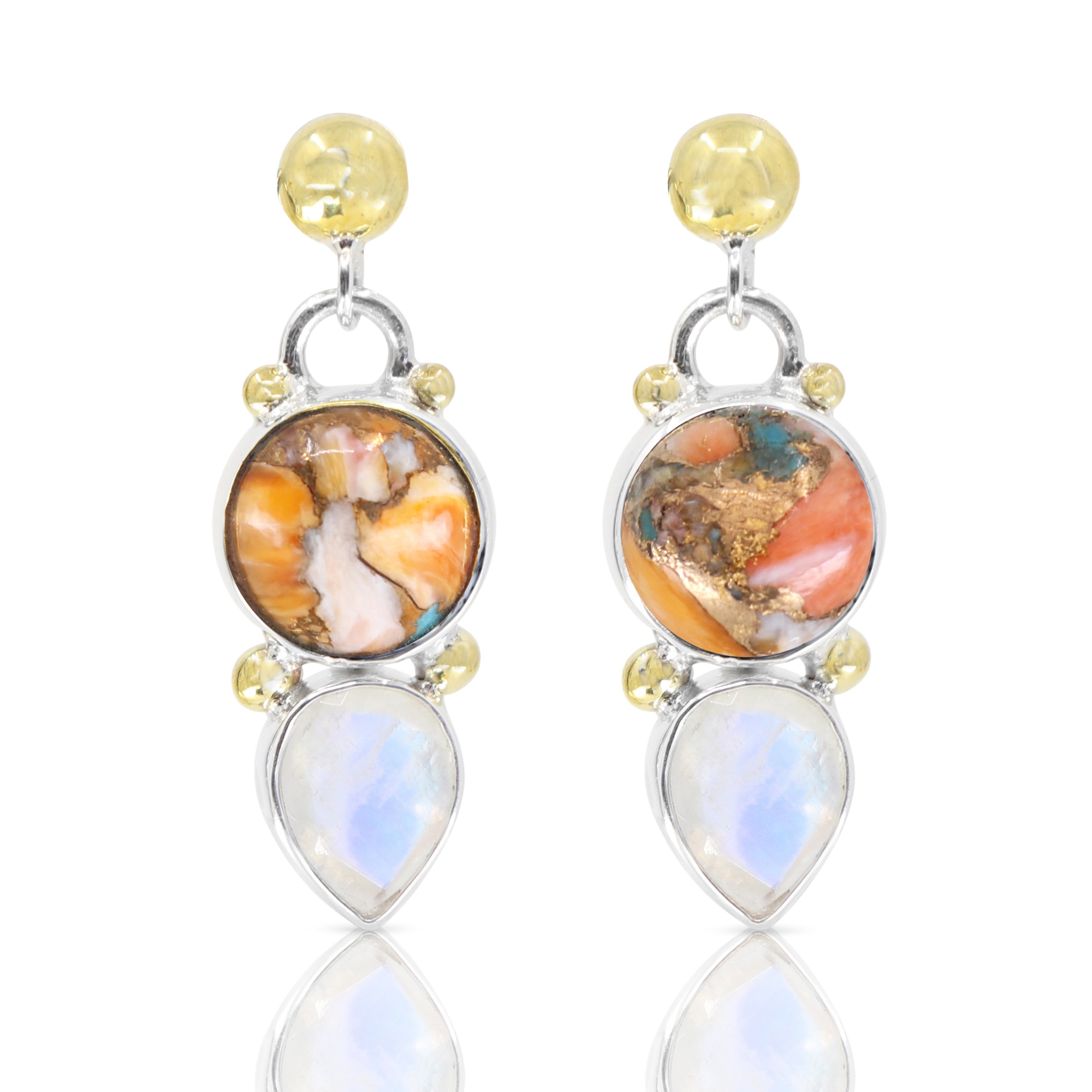 Delphi Oyster Turquoise and Moonstone Earrings