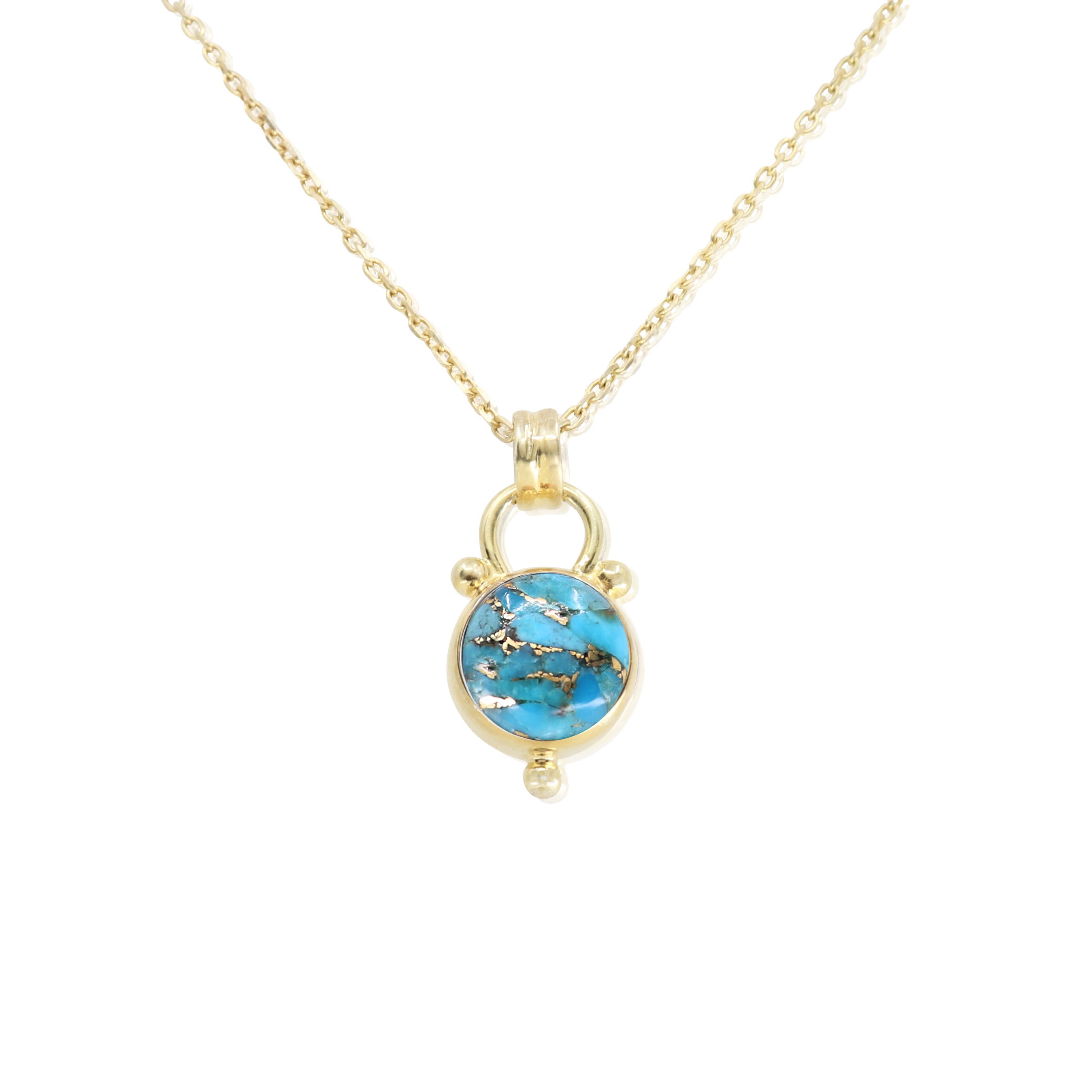 Delphi Copper Turquoise Gold Necklace
