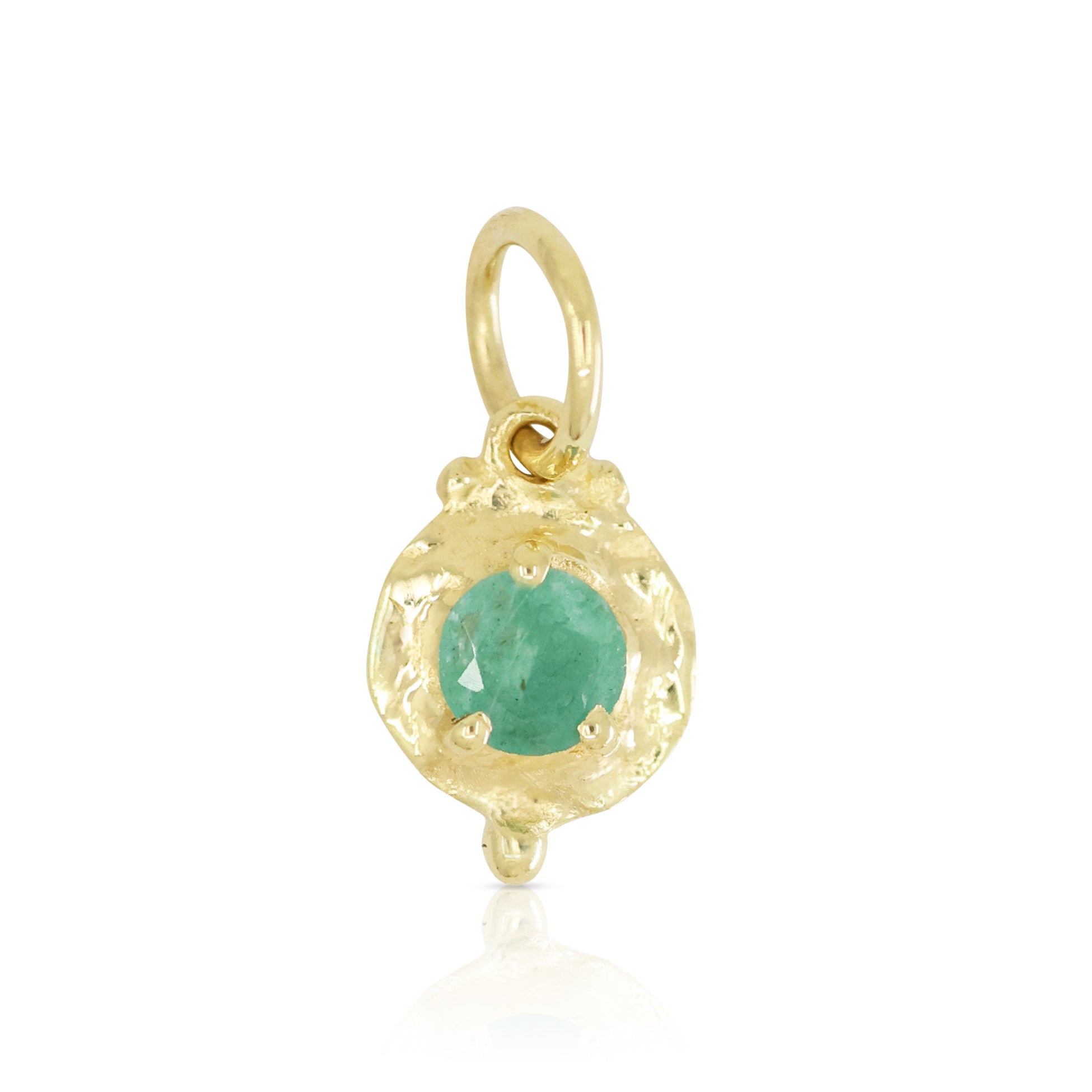 May Emerald Gold Birthstone Necklace Charm