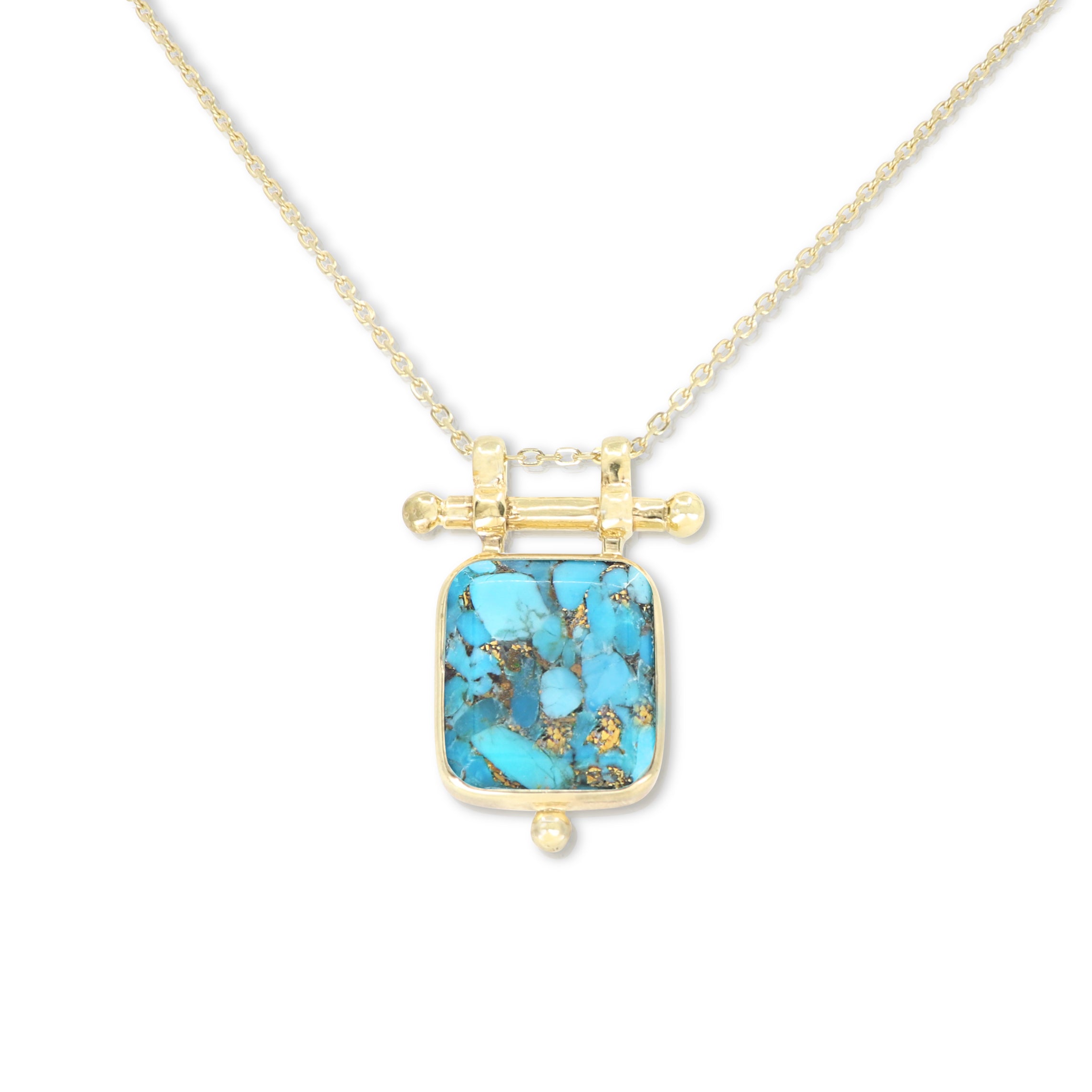 Etheria Copper Turquoise Gold Necklace