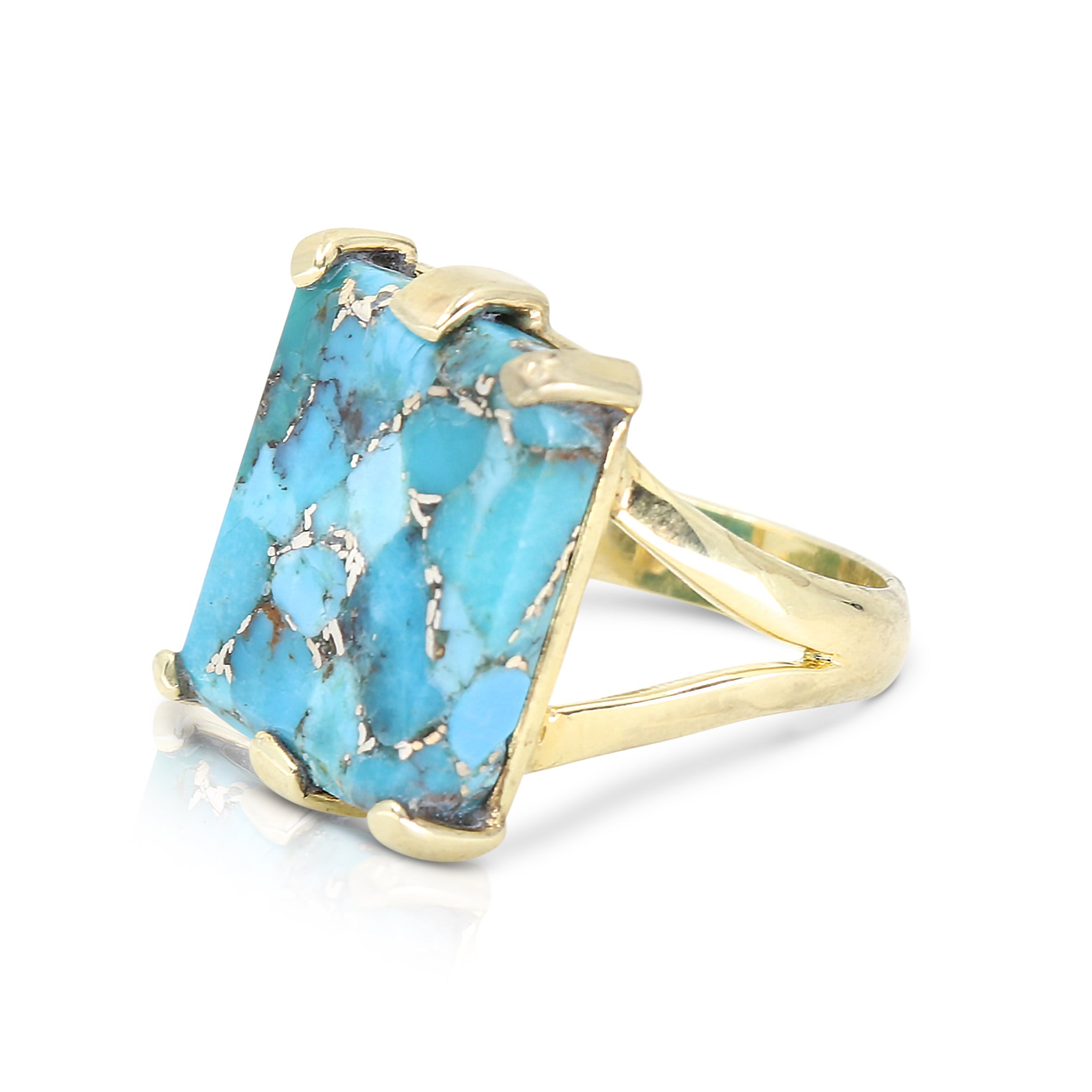 Etheria Copper Turquoise Gold Ring