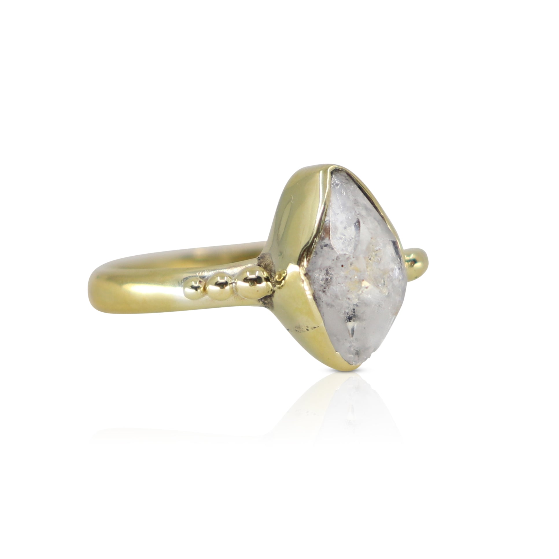 Herkimer Diamond Gold Ring