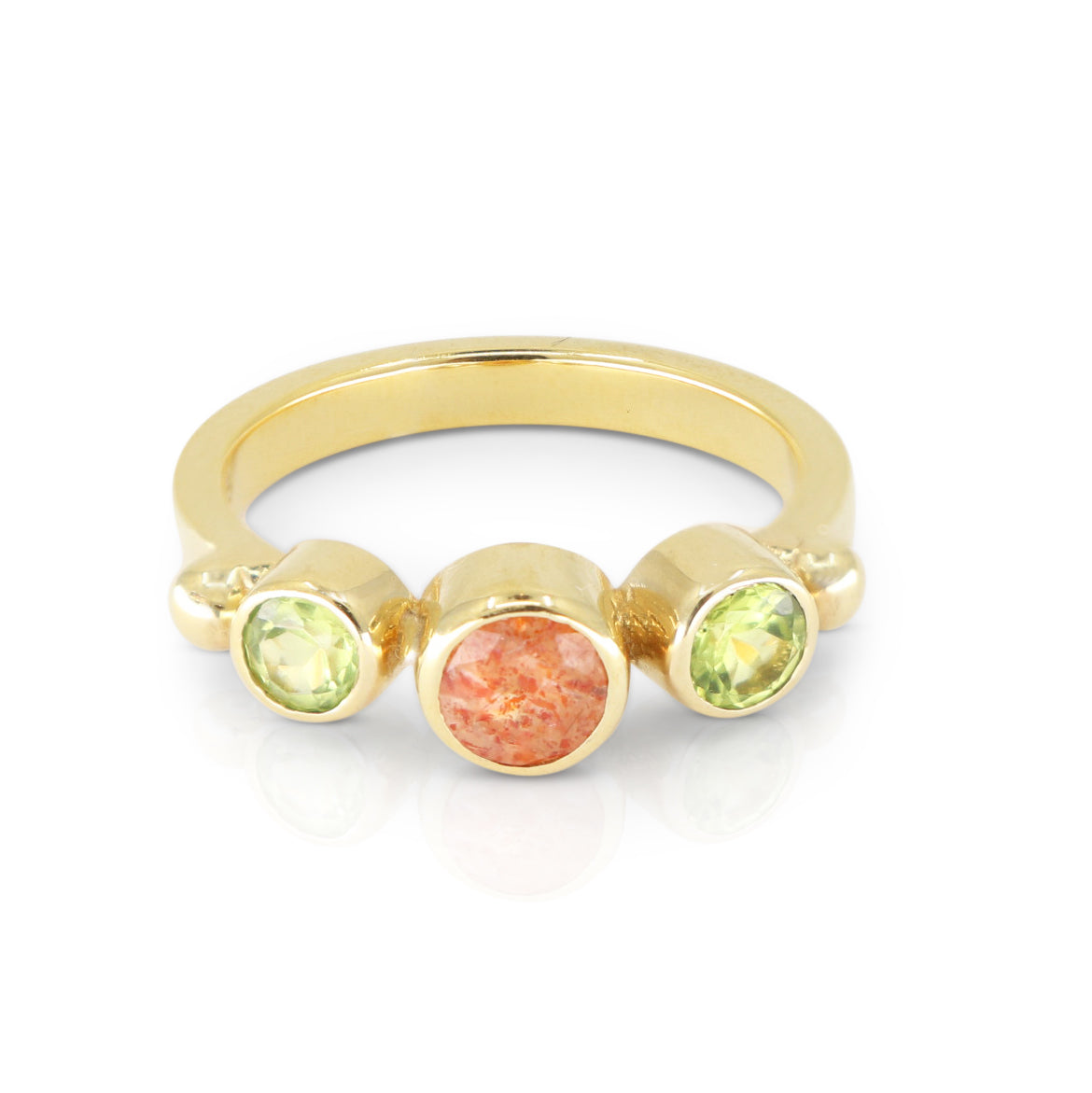 Mimi Sunstone and Peridot Gold Ring