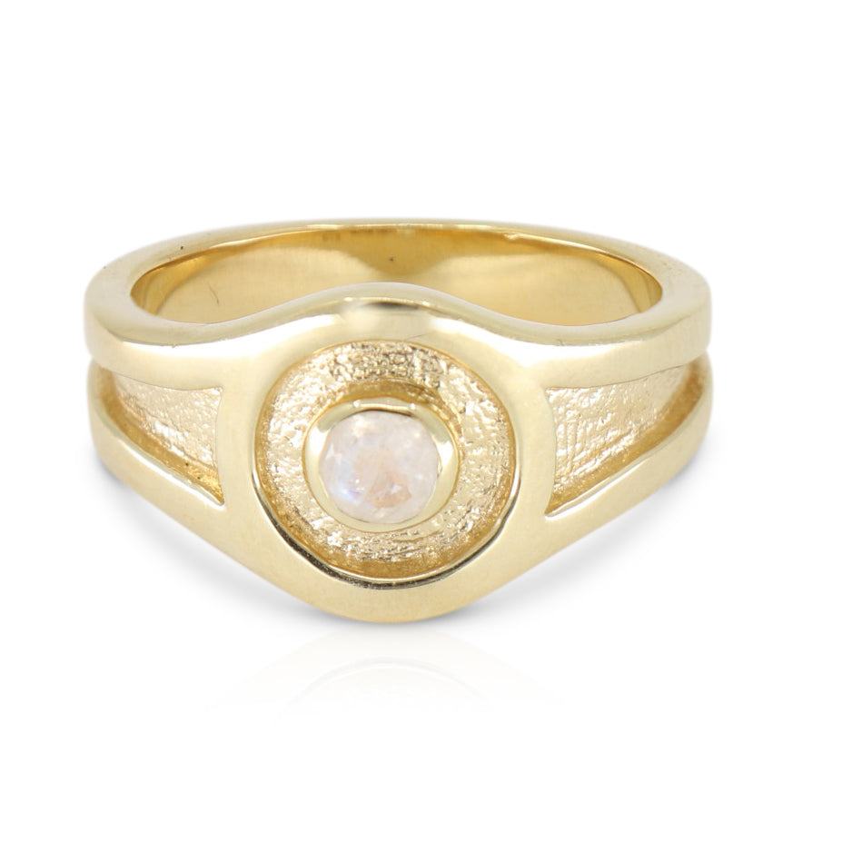 Athens Moonstone Gold Signet