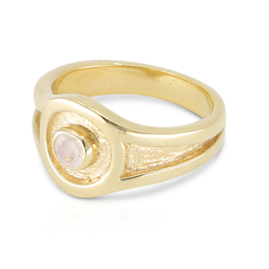 Athens Moonstone Gold Signet