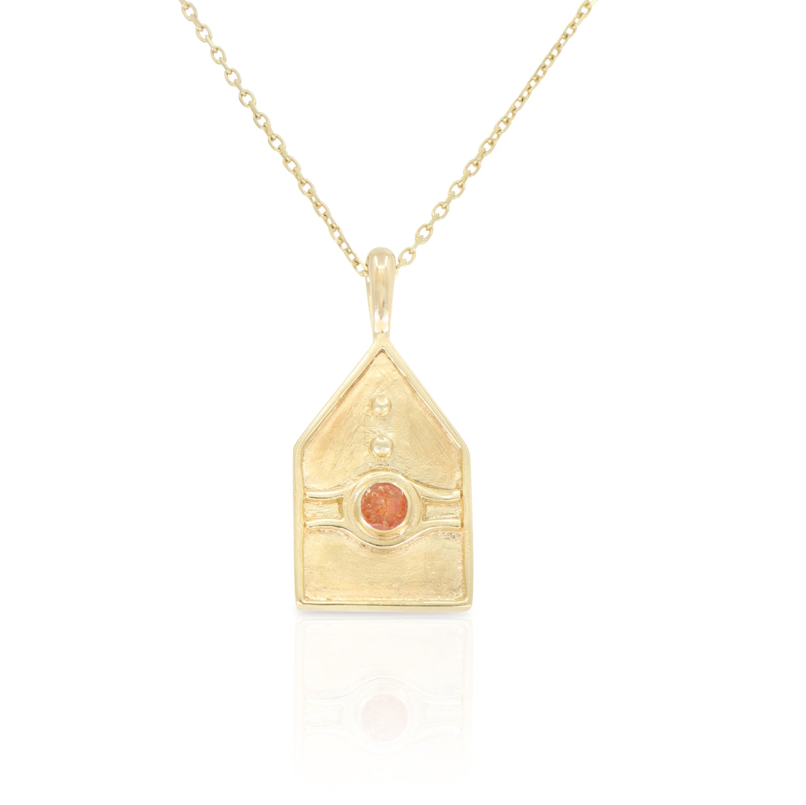 Athens Amulet Gold Sunstone Necklace