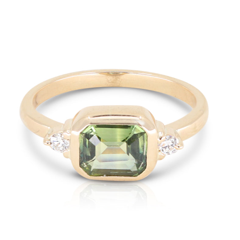 Baguette Parti Sapphire 14K Yellow Gold