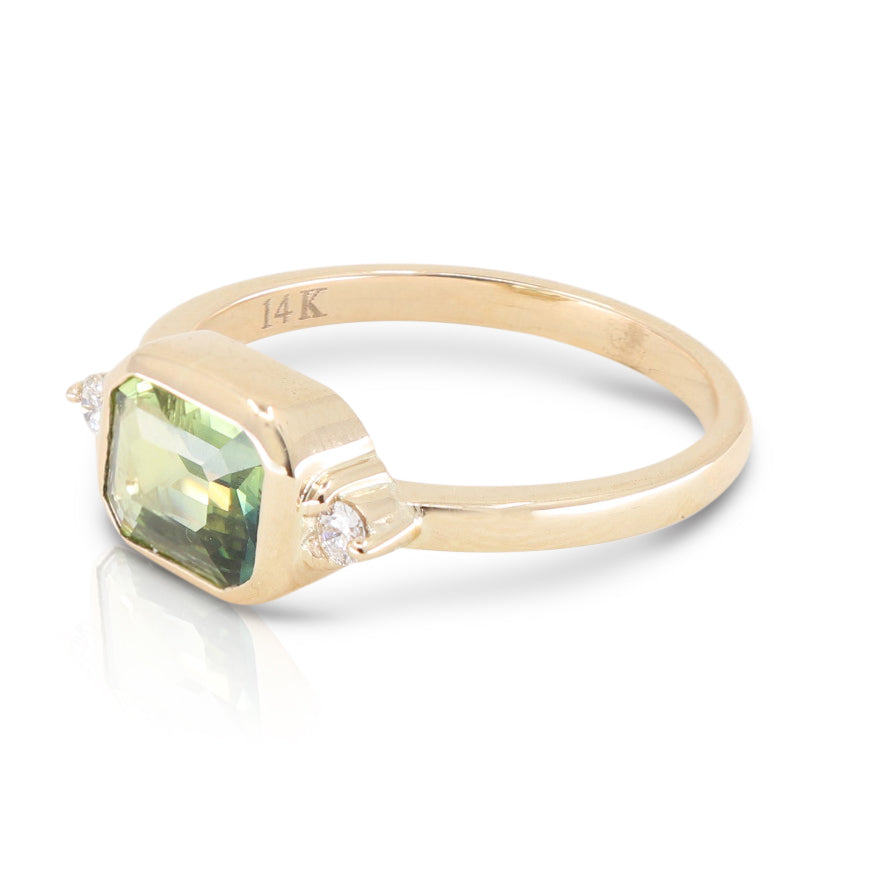 Baguette Parti Sapphire 14K Yellow Gold