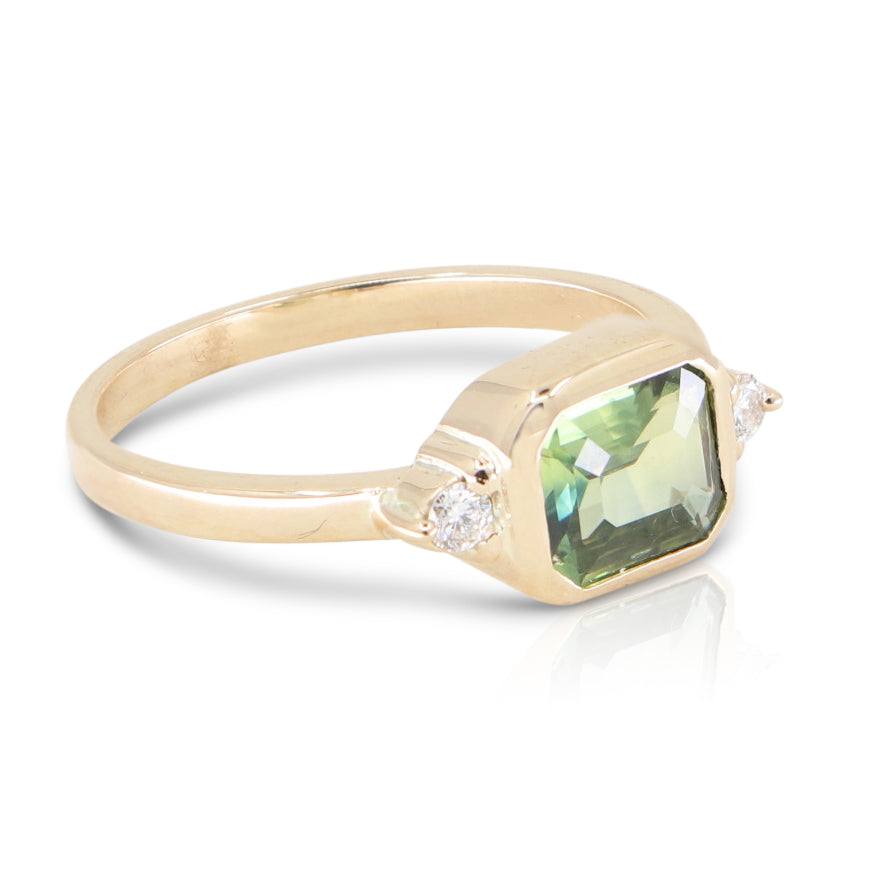 Baguette Parti Sapphire 14K Yellow Gold