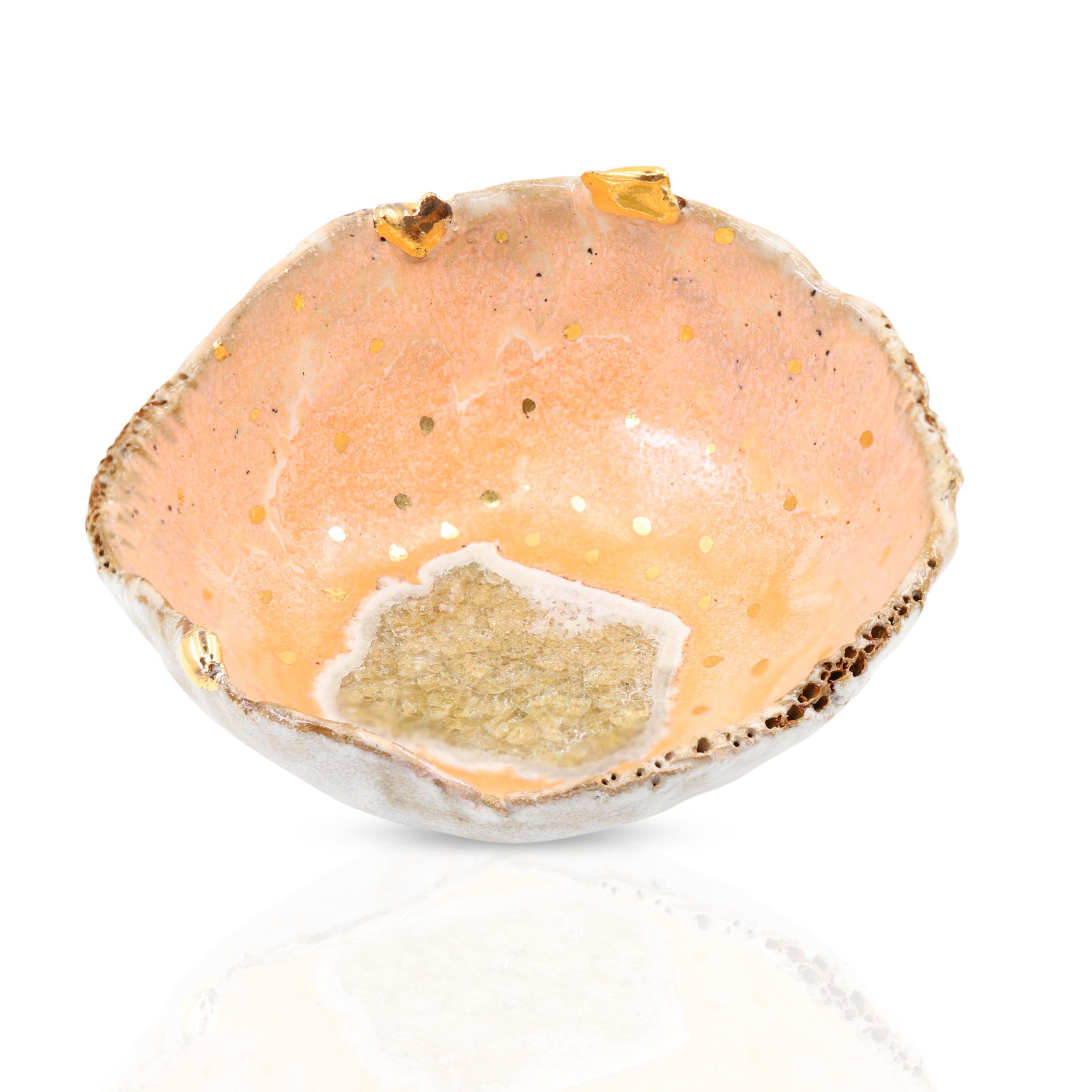 Large Blush Gold Dot Ring Dish