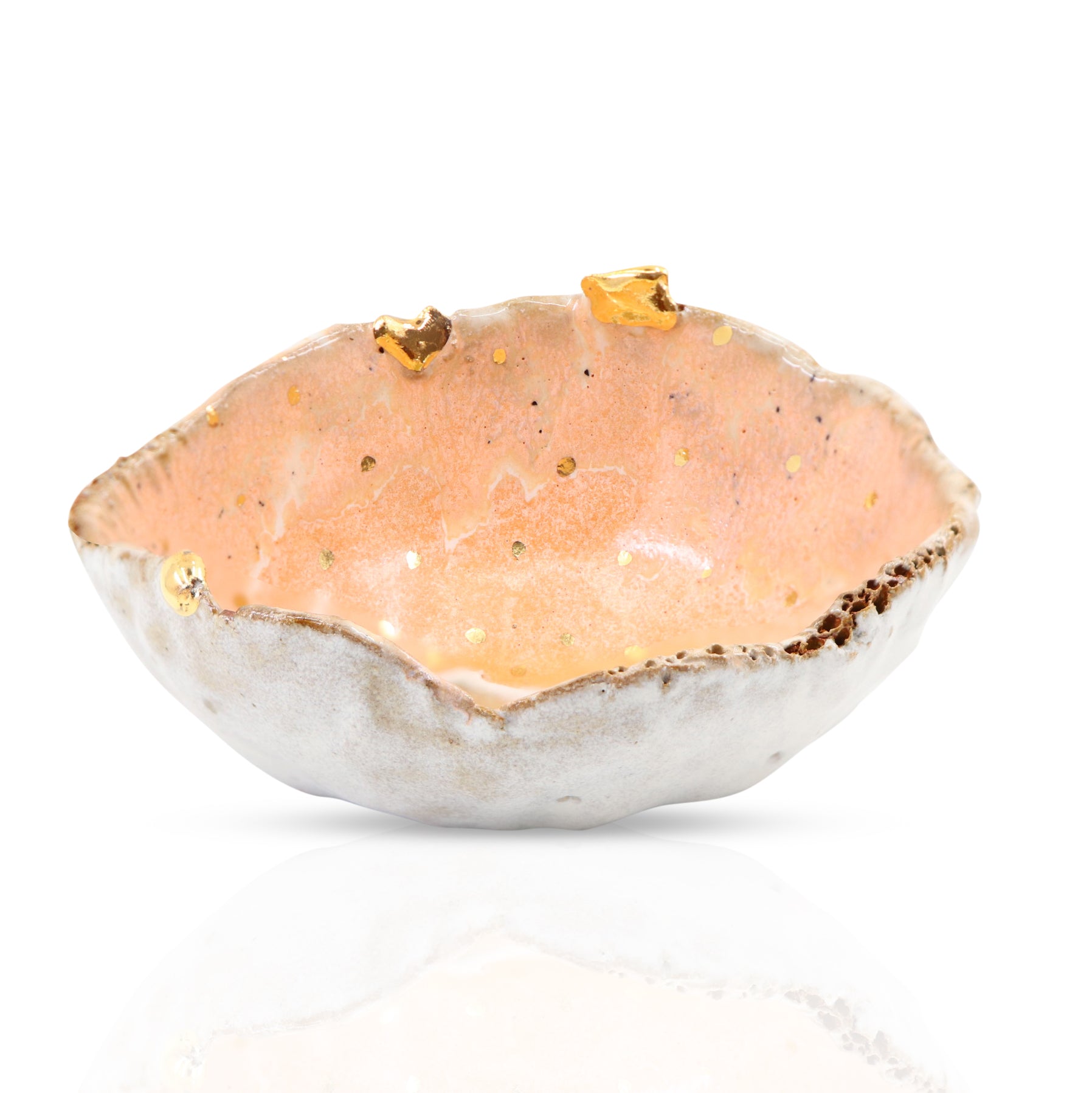 Large Blush Gold Dot Ring Dish