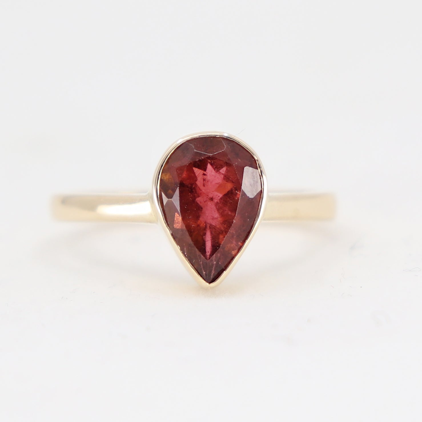 Dark Raspberry Tourmaline 9k Yellow Gold
