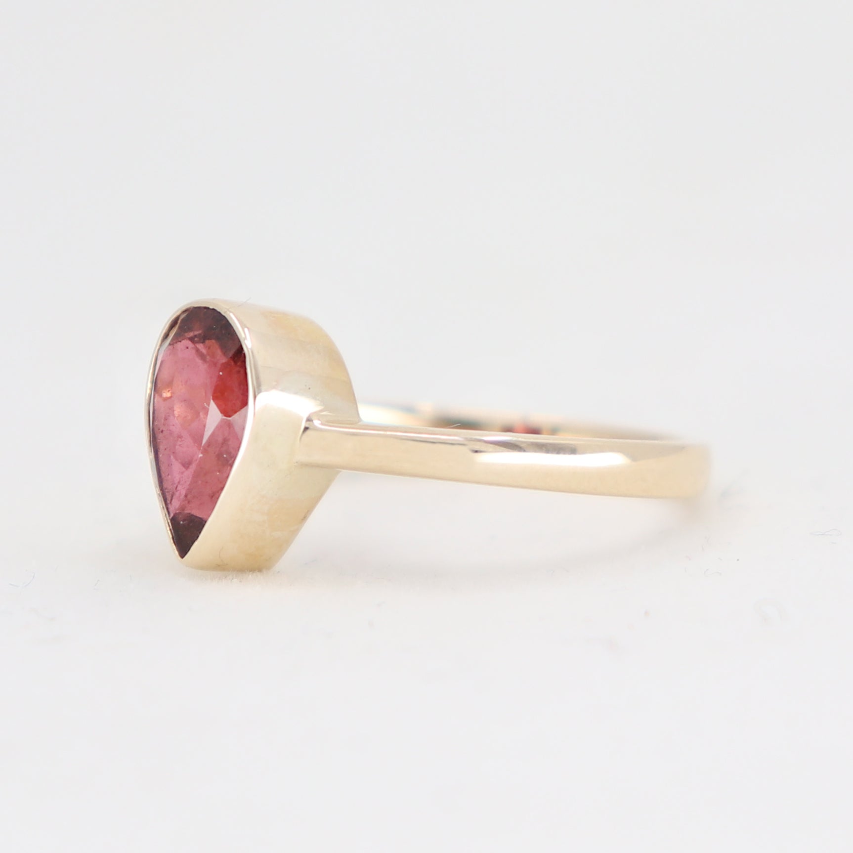 Dark Raspberry Tourmaline 9k Yellow Gold