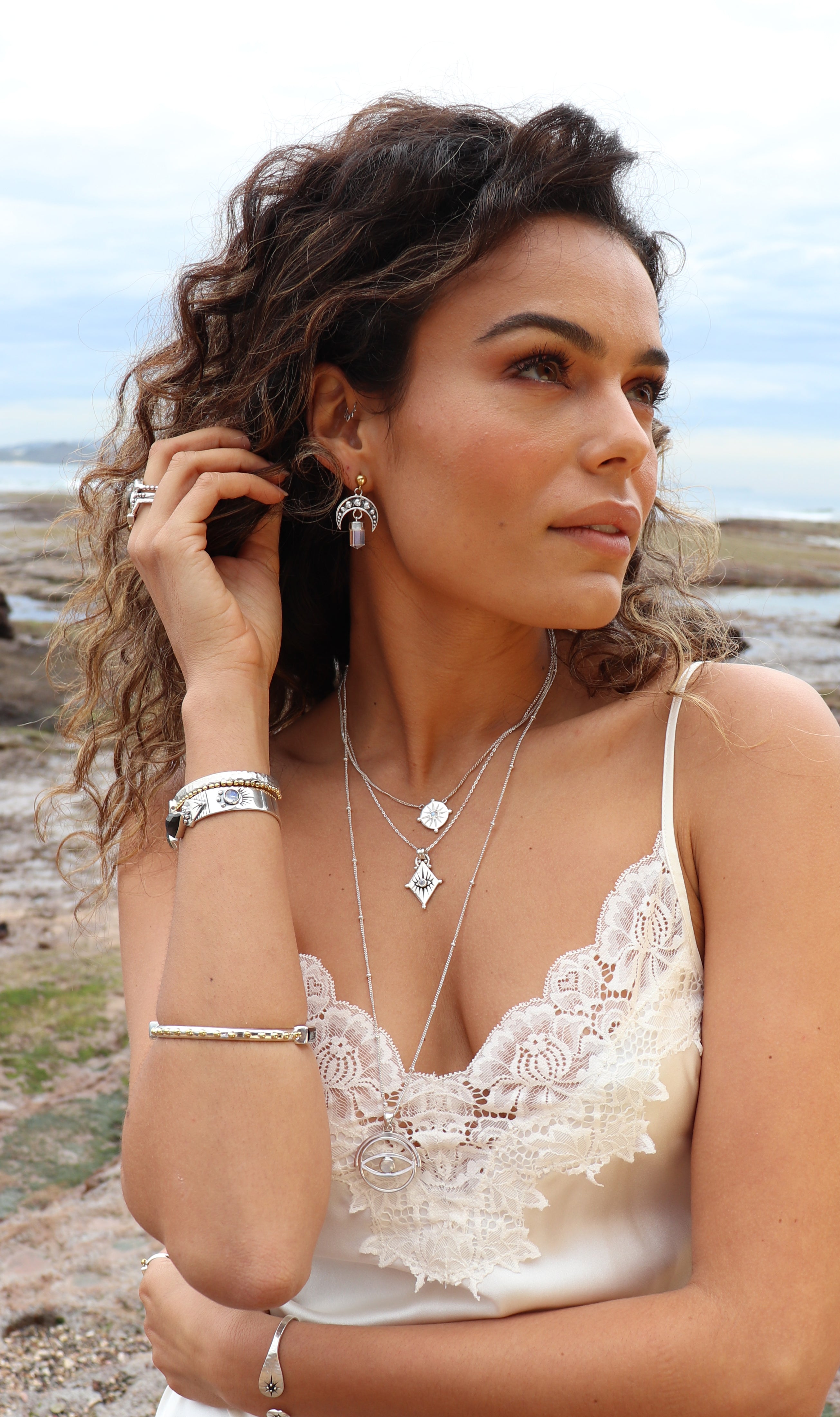 Sun Dial Silver Necklace